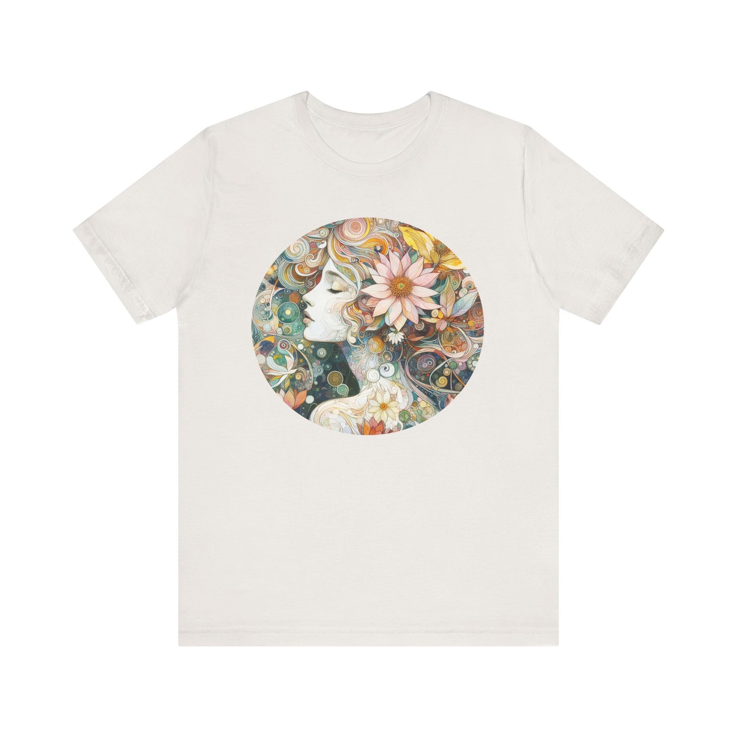 Bohemian Floral Short Sleeve Tee, Relaxed Fit T-Shirt for Women, Cute Gift for Her, Summer Fashion, Casual Vibe Top