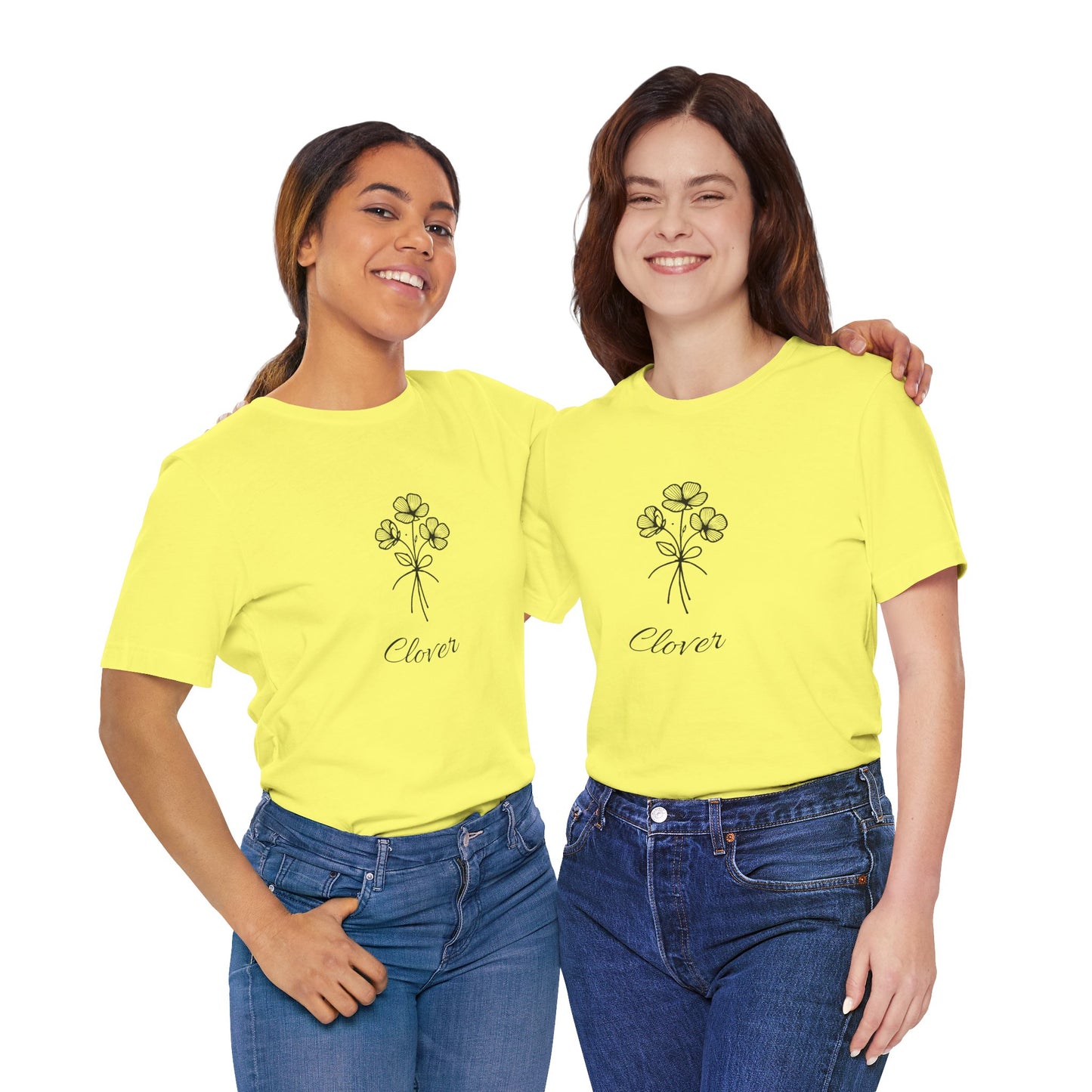 Clover Floral Short Sleeve Tee - Nature Lover Shirt, Casual Wear, Gift for Friends, Cute Tee, Spring Outfit
