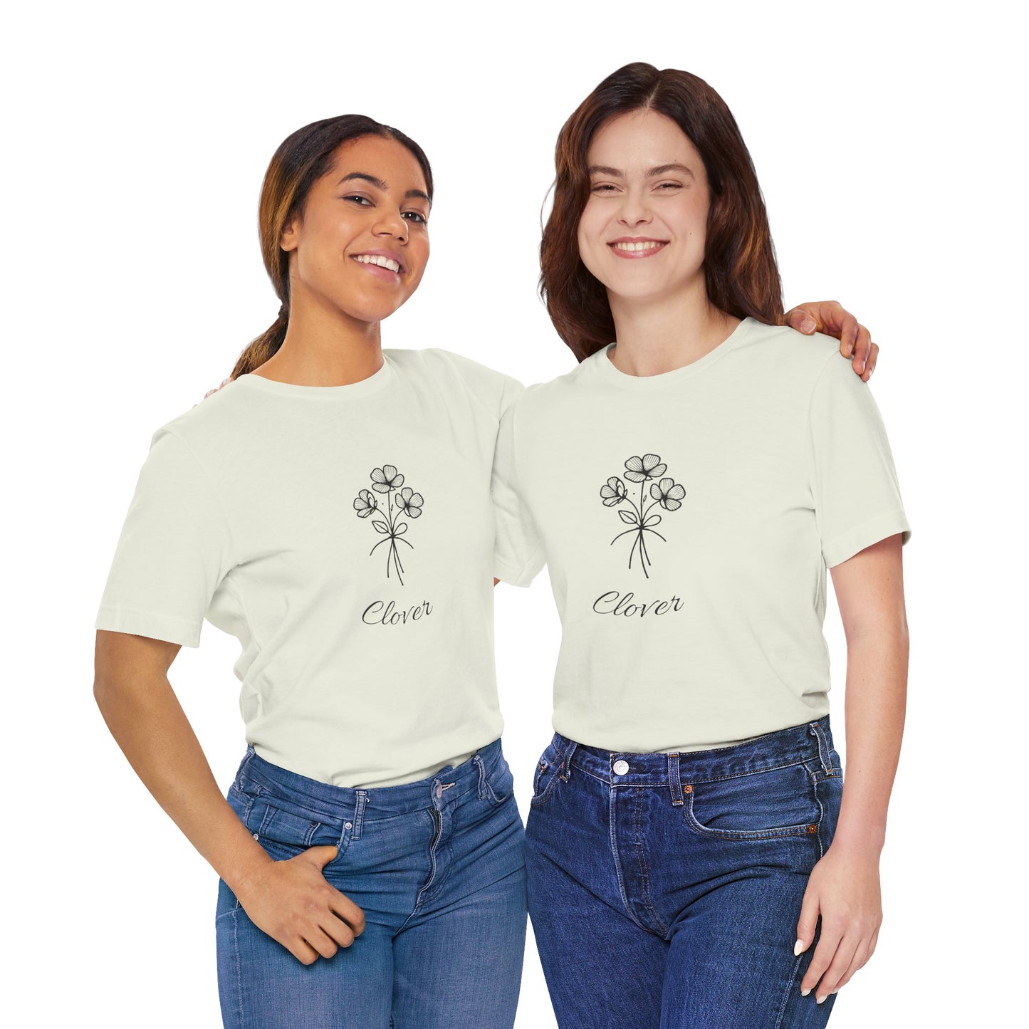 Clover Floral Short Sleeve Tee - Nature Lover Shirt, Casual Wear, Gift for Friends, Cute Tee, Spring Outfit