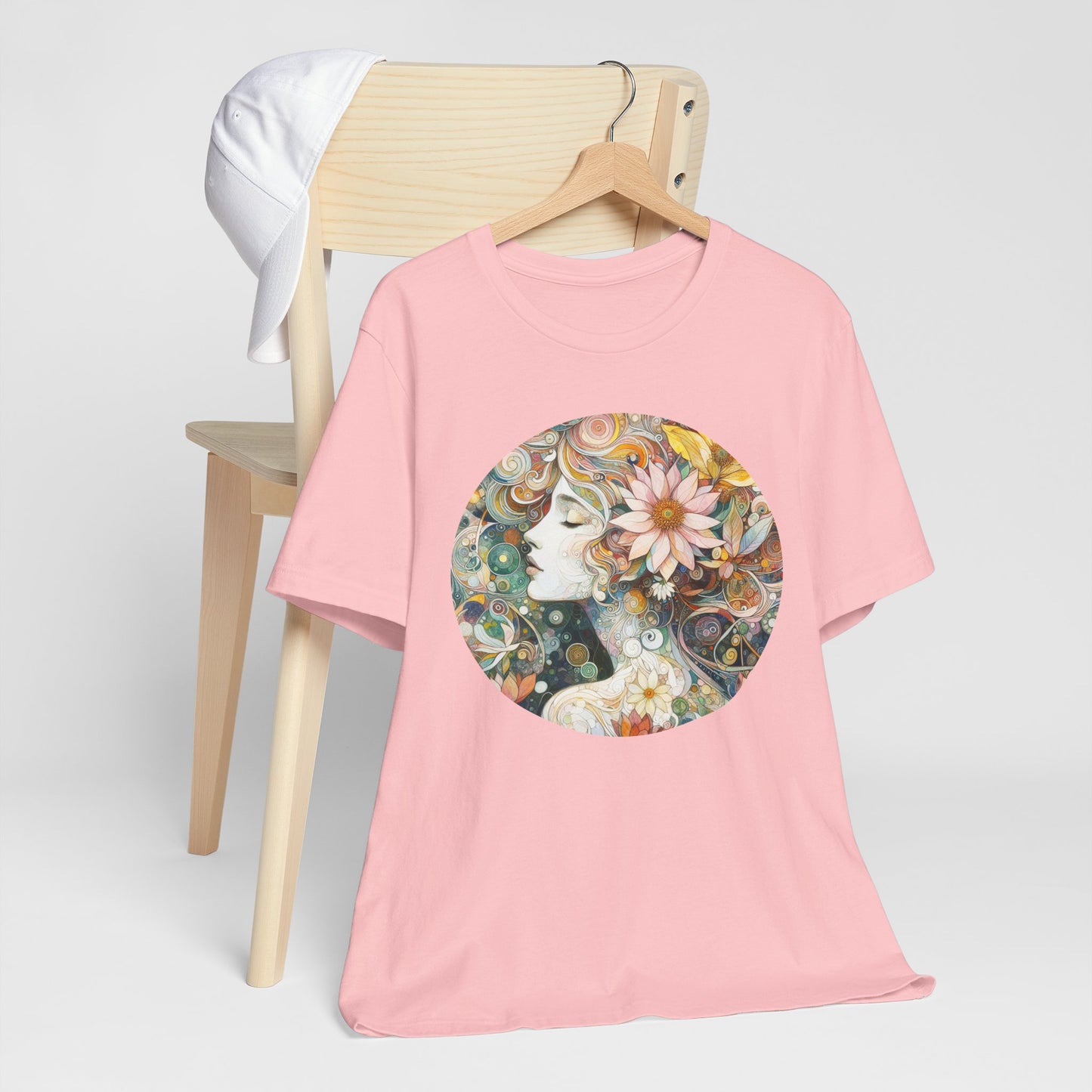 Bohemian Floral Short Sleeve Tee, Relaxed Fit T-Shirt for Women, Cute Gift for Her, Summer Fashion, Casual Vibe Top