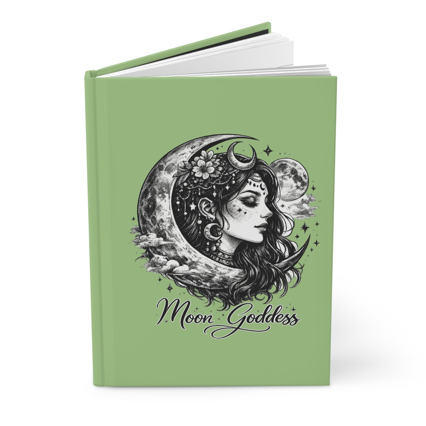 Moon Goddess Hardcover Journal – Celestial Moon Phase Notebook for Witches & Spiritual Journaling
