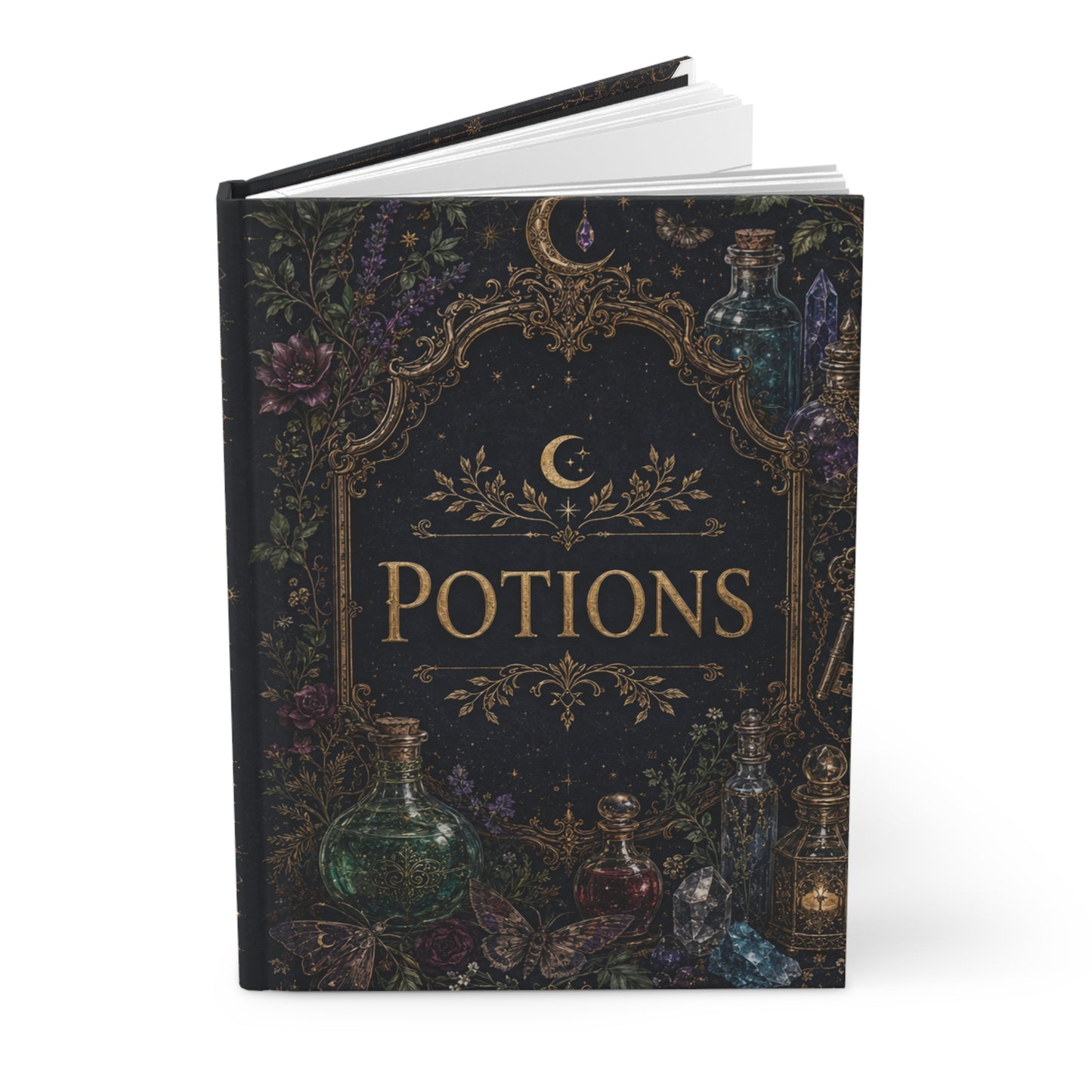 Potions Hardcover Journal — Witchy Apothecary Notebook for Spellwork & Potion Recipes