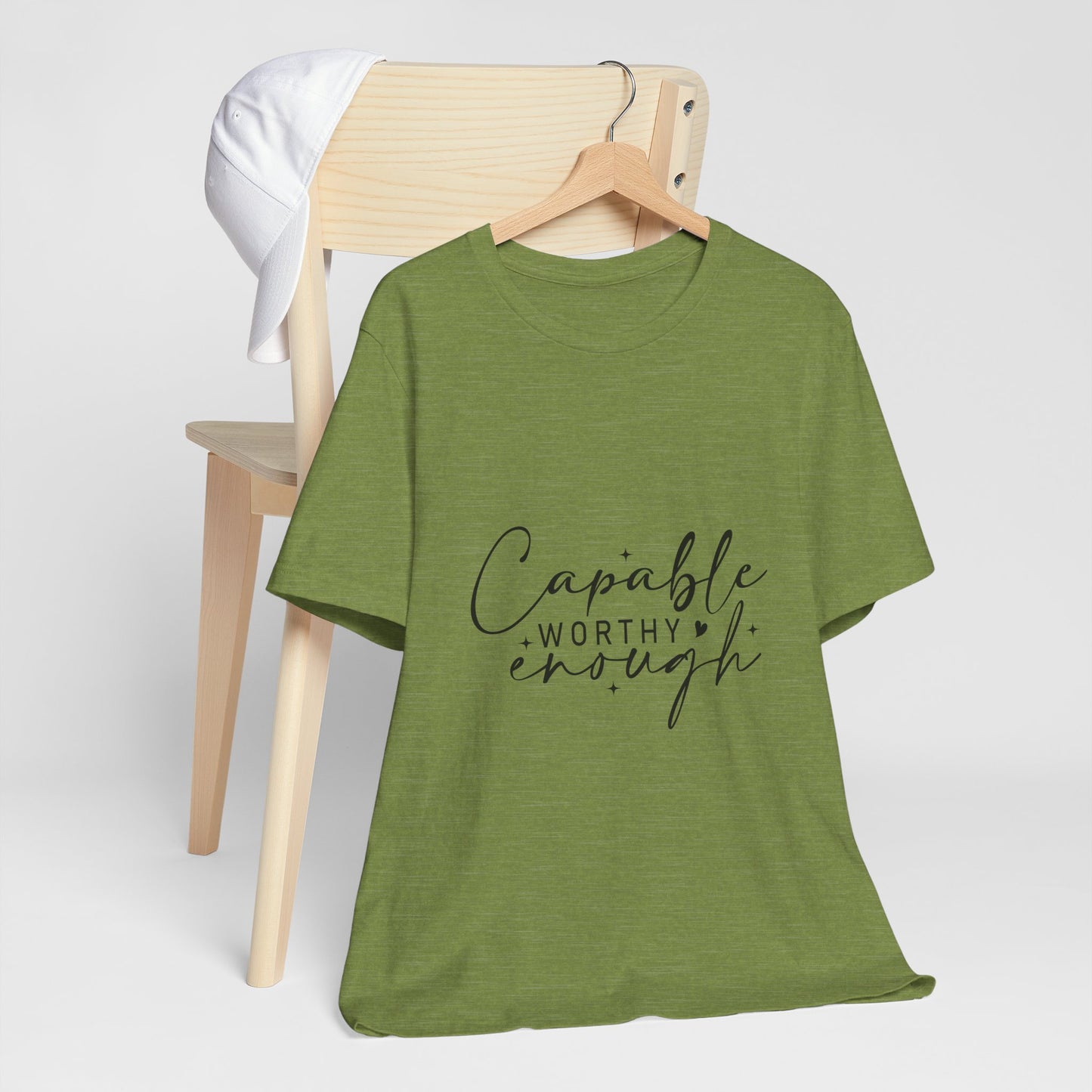 Empowerment T-Shirt - "Capable, Worthy, Enough" - Unisex Tee for Self-Love, Confidence, Gifts, Motivational Wear, Positive Affirmation