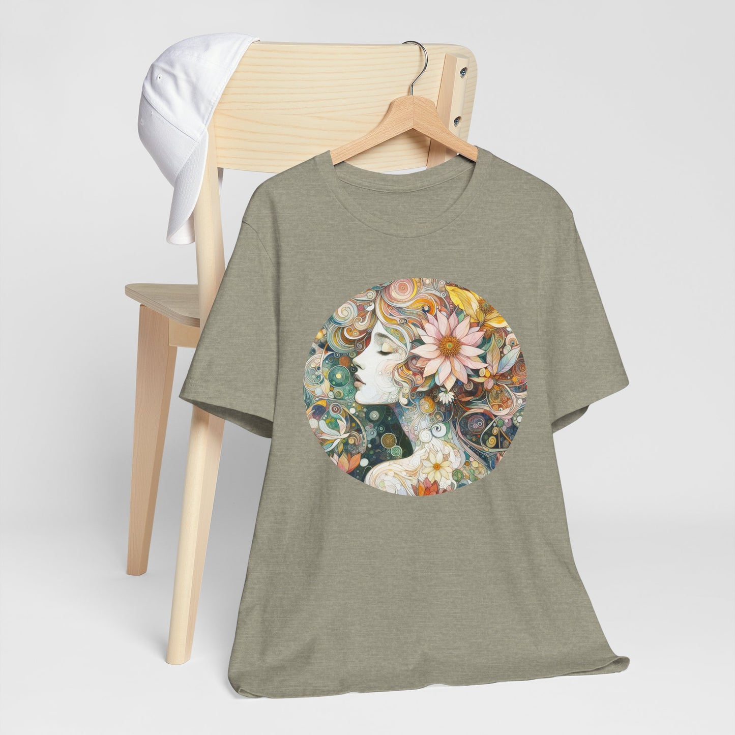 Bohemian Floral Short Sleeve Tee, Relaxed Fit T-Shirt for Women, Cute Gift for Her, Summer Fashion, Casual Vibe Top