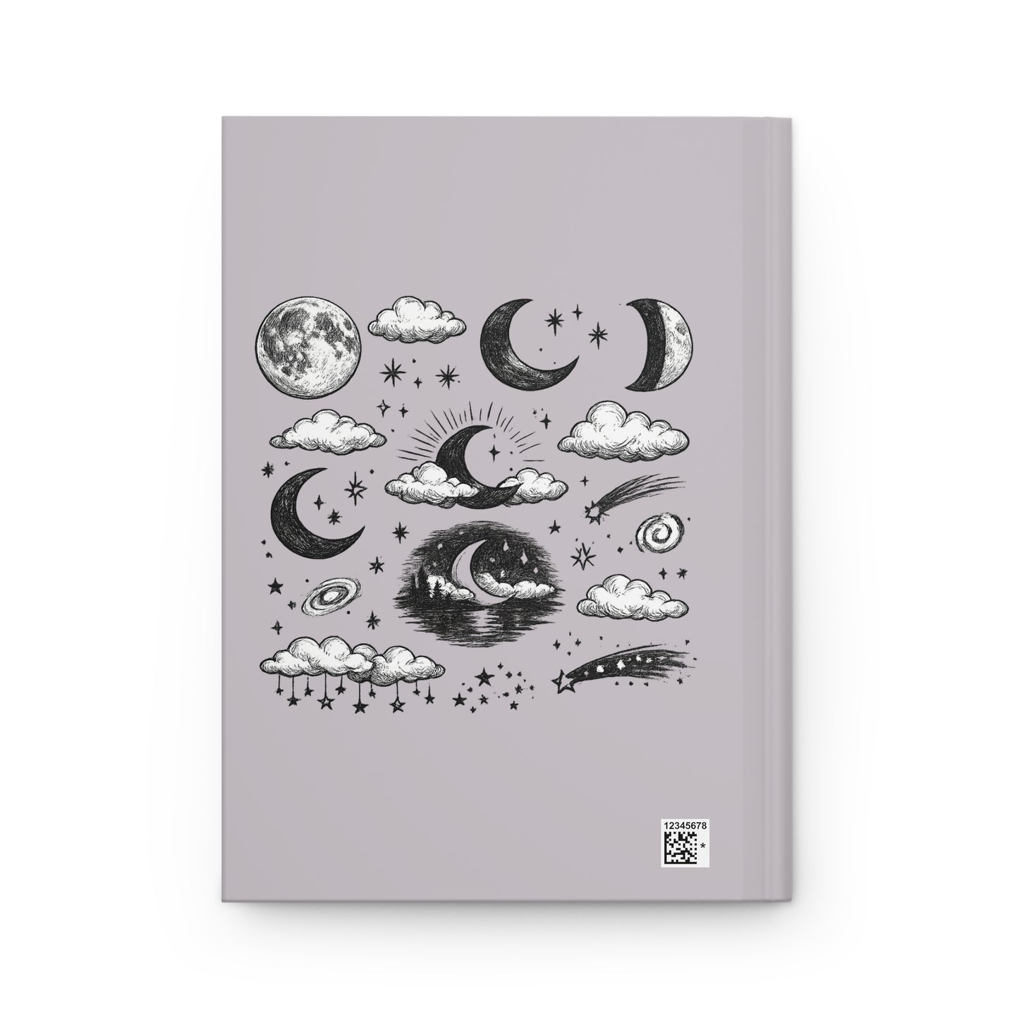 Hardcover Journal — "Rooted in Magic" Tree & Moon Spiritual Notebook