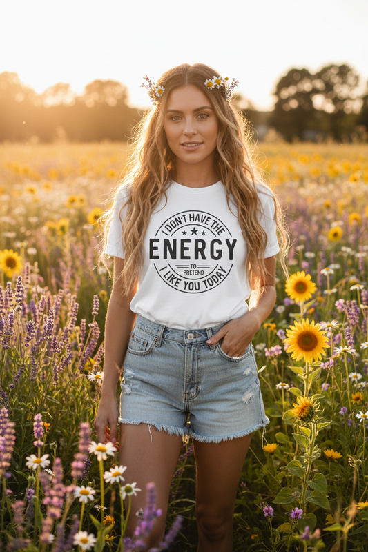 Unisex Energy Tee, Funny Graphic T-Shirt, Casual Wear, Quirky Gift, Everyday Humor, Perfect for Friends