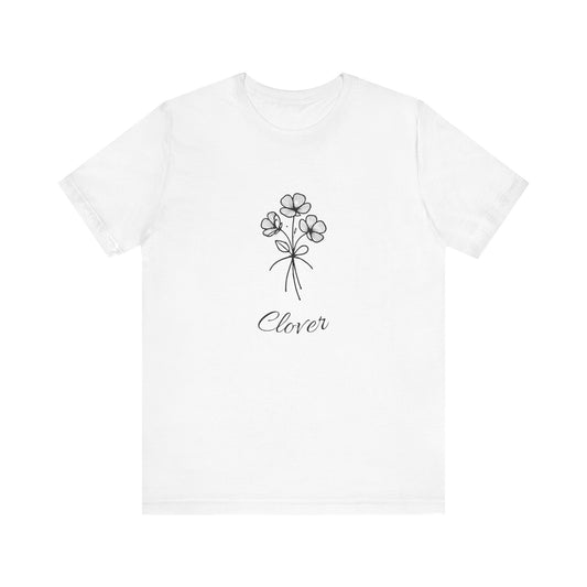 Clover Floral Short Sleeve Tee - Nature Lover Shirt, Casual Wear, Gift for Friends, Cute Tee, Spring Outfit