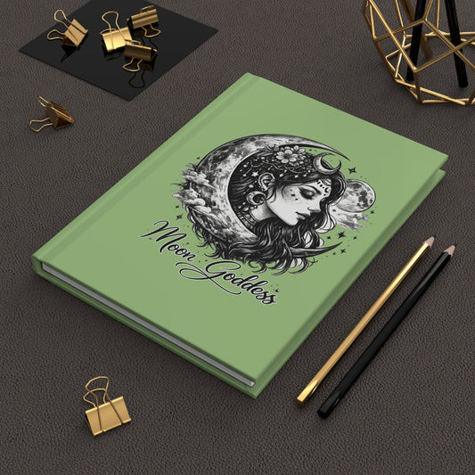 Moon Goddess Hardcover Journal – Celestial Moon Phase Notebook for Witches & Spiritual Journaling
