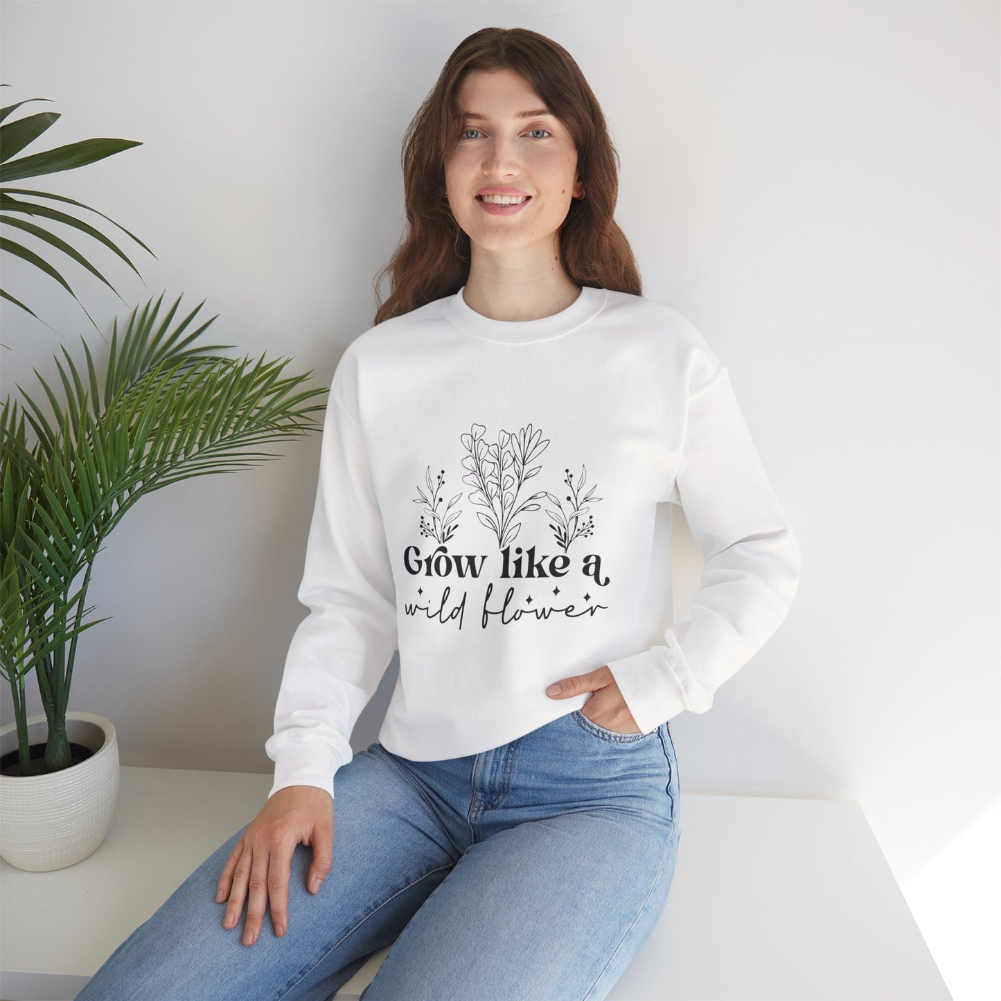 Unisex Wildflower Sweatshirt - Cozy Crewneck, Floral Design, Inspirational Gift, Spring Fashion, Nature Lover Apparel
