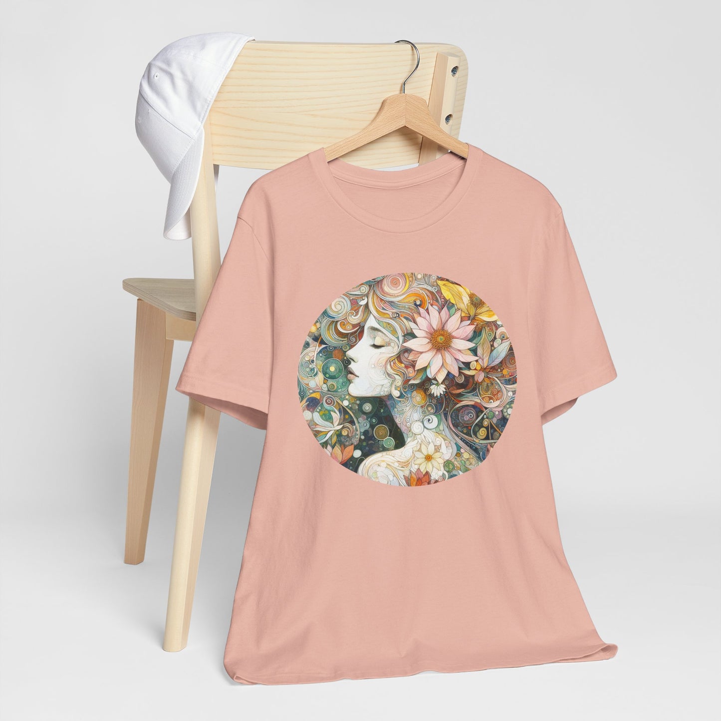 Bohemian Floral Short Sleeve Tee, Relaxed Fit T-Shirt for Women, Cute Gift for Her, Summer Fashion, Casual Vibe Top