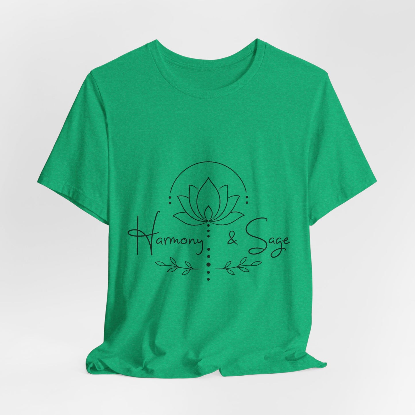 Harmony & Sage Tee — Lotus Graphic Mindful T-Shirt ("Created with Intention, Inspired by Nature")