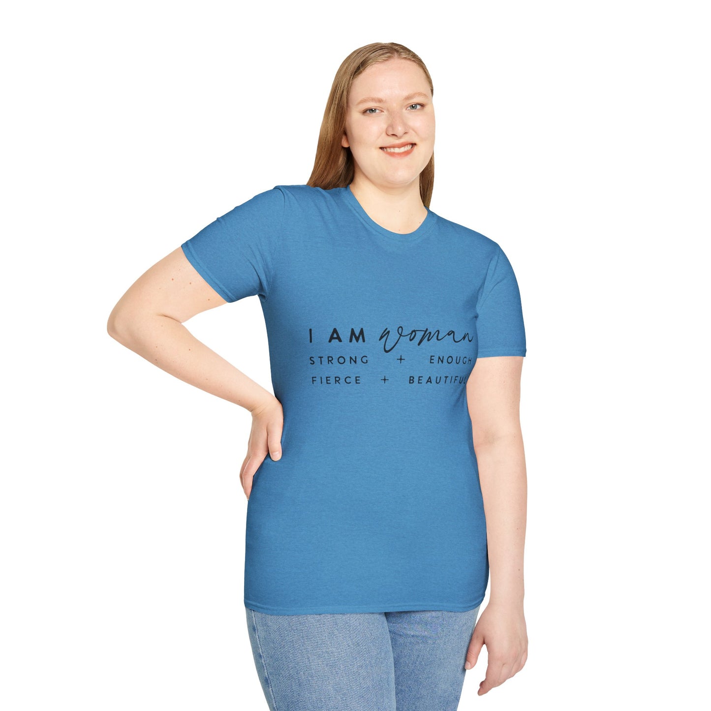 Empowering Woman T-Shirt | I Am Woman Strong + Fierce + Beautiful | Gift for Her, Feminist Apparel, Casual Wear, Motivational Tee