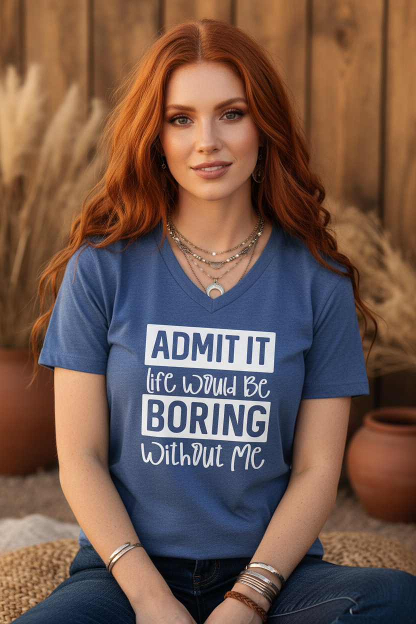 Funny Quote V-Neck Tee, Casual Unisex T-Shirt, Gift for Friends, Humorous Apparel, Birthday Gift, Everyday Wear, Lighthearted Style