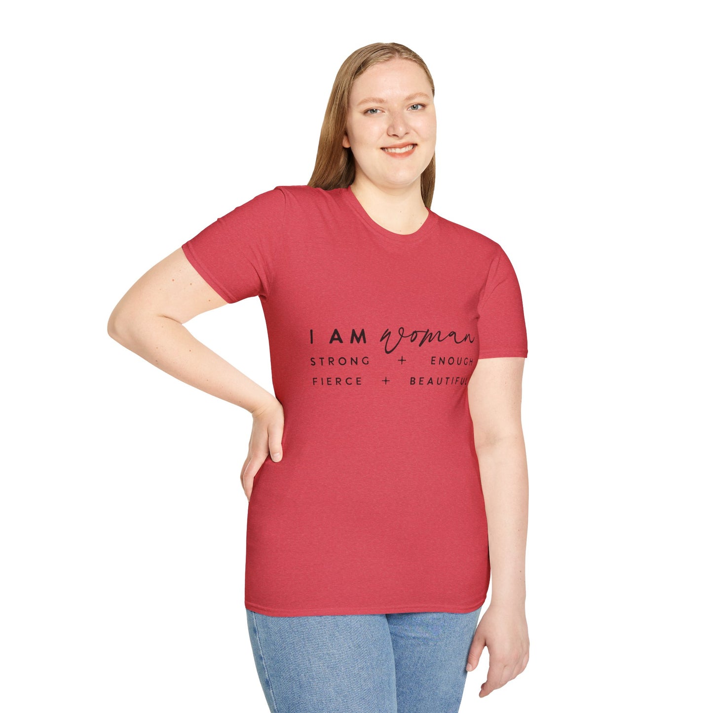 Empowering Woman T-Shirt | I Am Woman Strong + Fierce + Beautiful | Gift for Her, Feminist Apparel, Casual Wear, Motivational Tee
