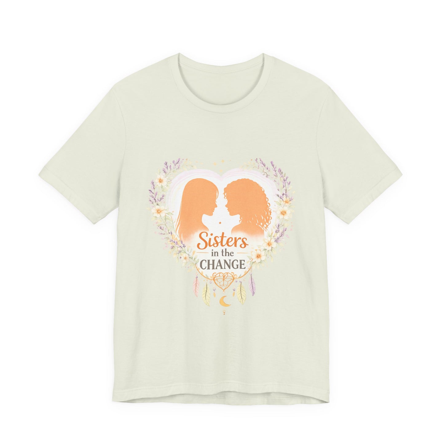 Sisters in the Change T-Shirt — Heart Silhouette Sisterhood Tee, Menopause Support Shirt