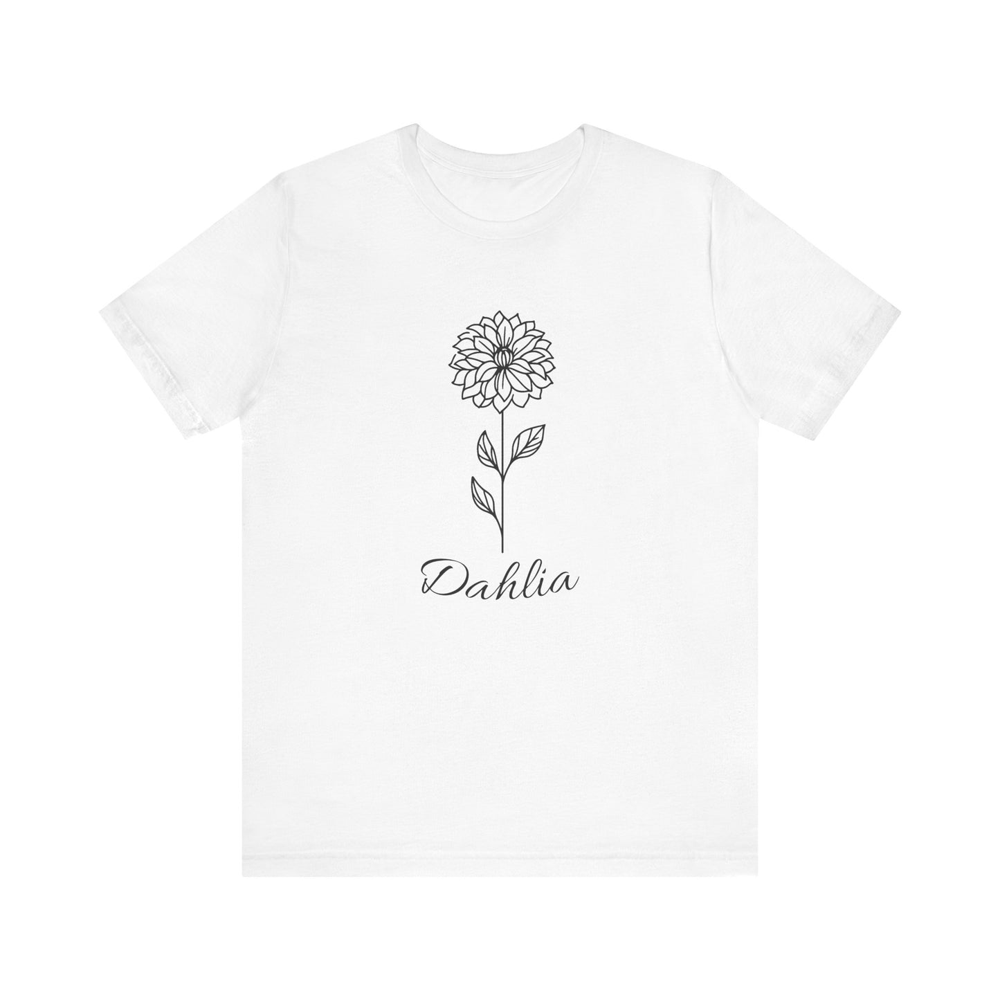 Floral Graphic Tee: Hand-Drawn Dahlia T-Shirt, Nature Lover Gift, Casual Wear, Spring Fashion, Botanical Art Style