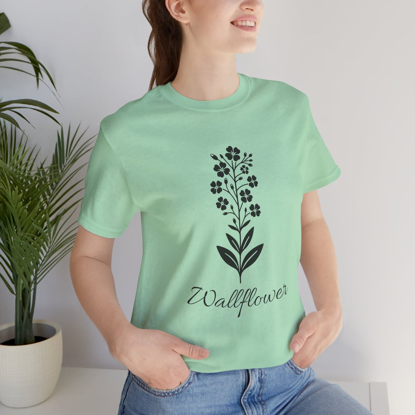 Wallflower Unisex Short Sleeve Tee - Botanical Graphic Shirt, Nature Lover Gift, Casual Wear, Eco-Friendly Fashion, Spring Outfit