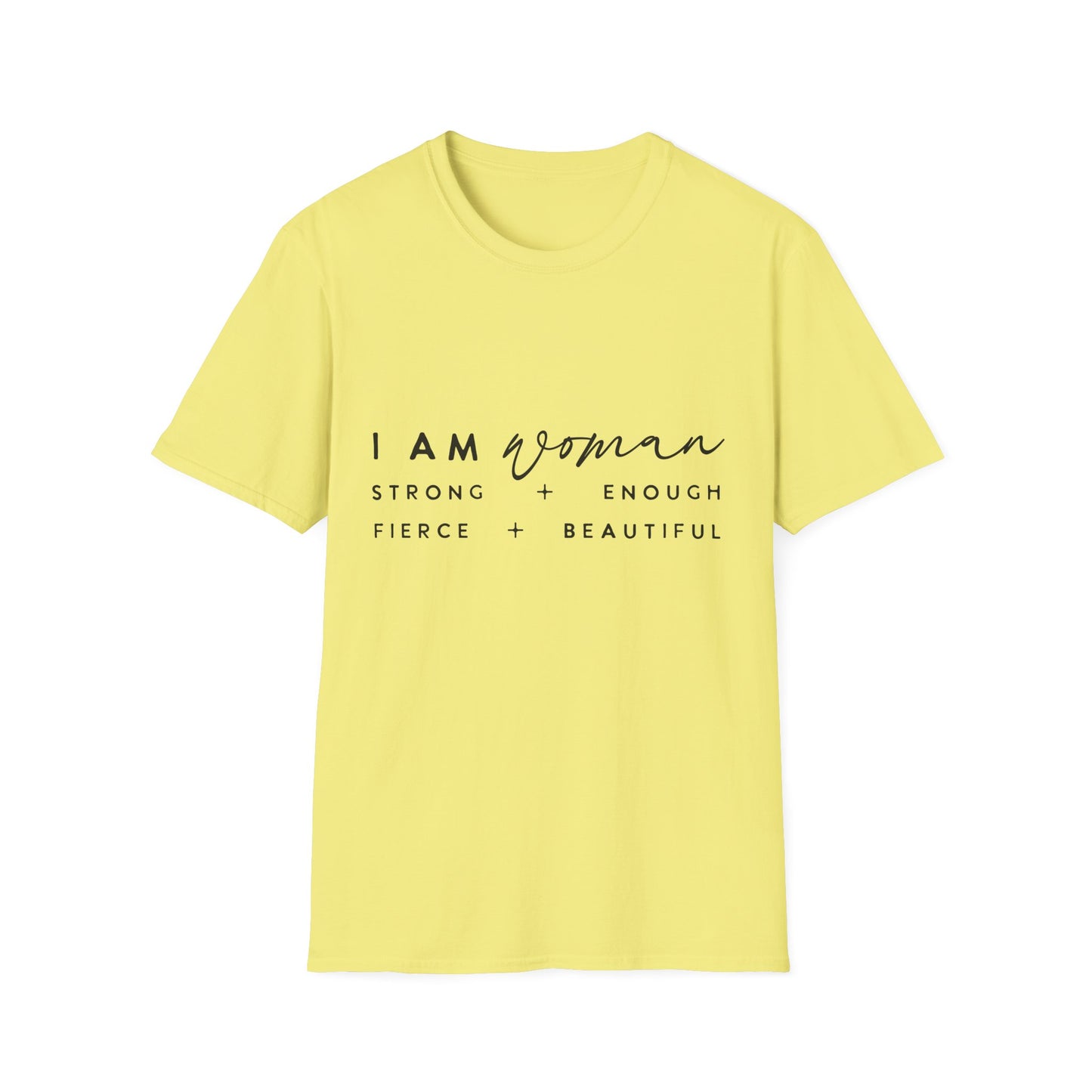 Empowering Woman T-Shirt | I Am Woman Strong + Fierce + Beautiful | Gift for Her, Feminist Apparel, Casual Wear, Motivational Tee