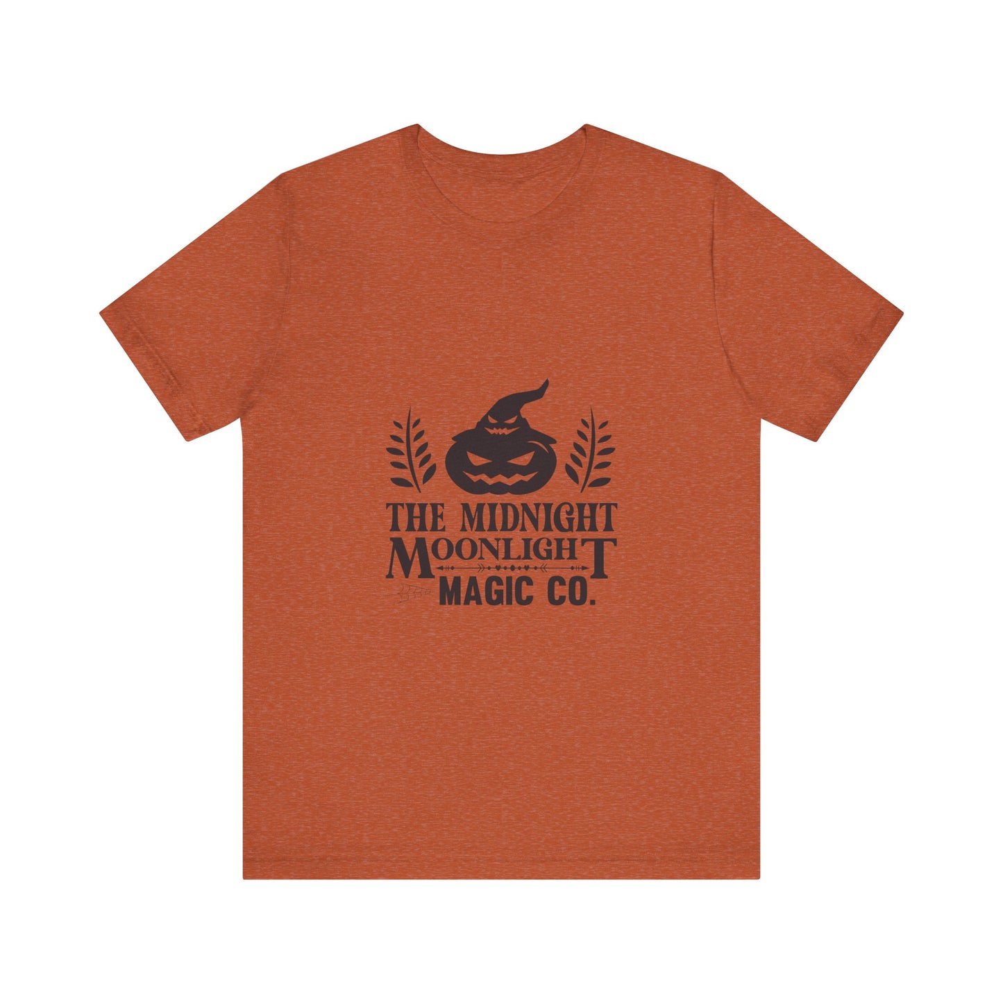 Midnight Moonlight Magic Pumpkin Tee - Unisex Short Sleeve T-Shirt for Halloween Fun