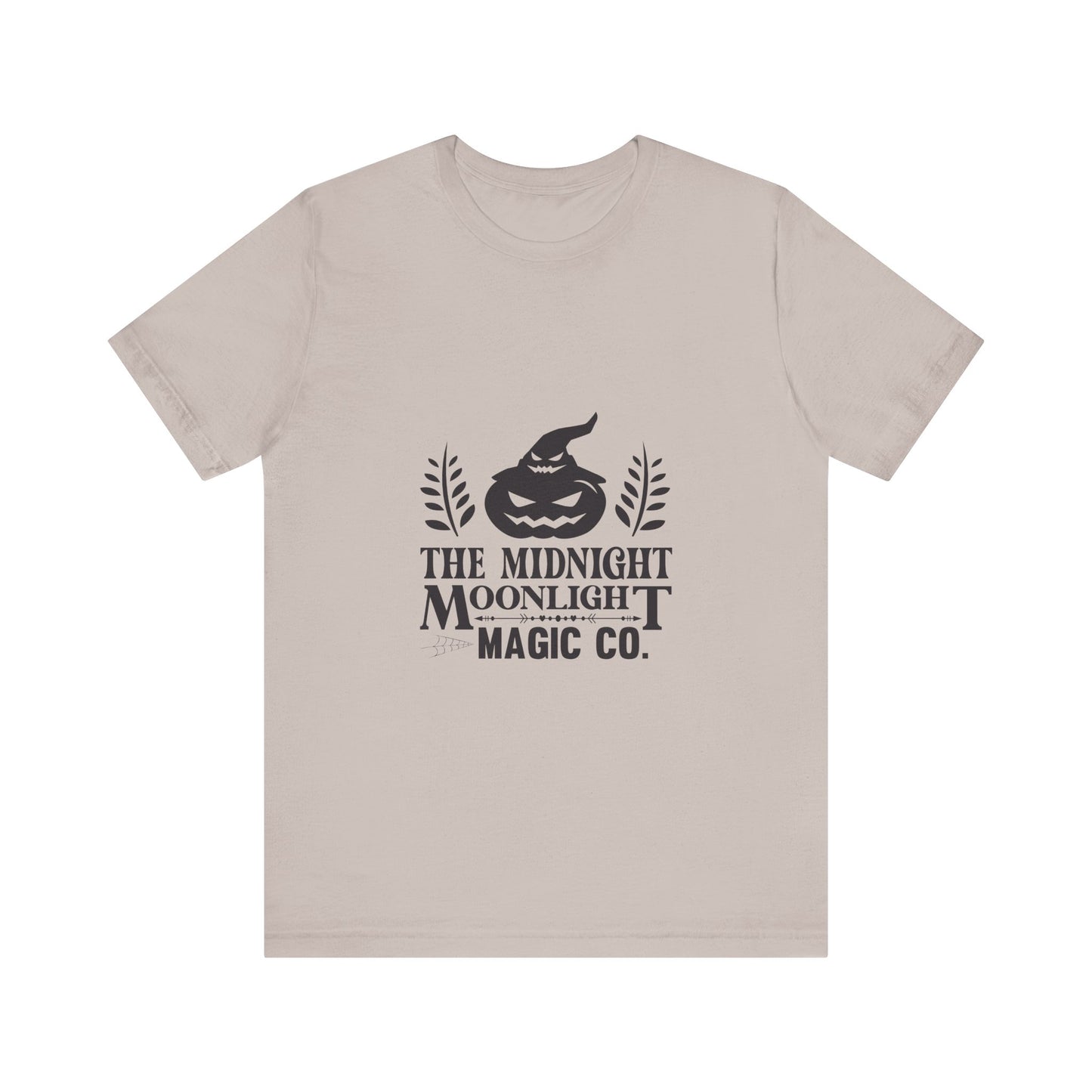 Midnight Moonlight Magic Pumpkin Tee - Unisex Short Sleeve T-Shirt for Halloween Fun