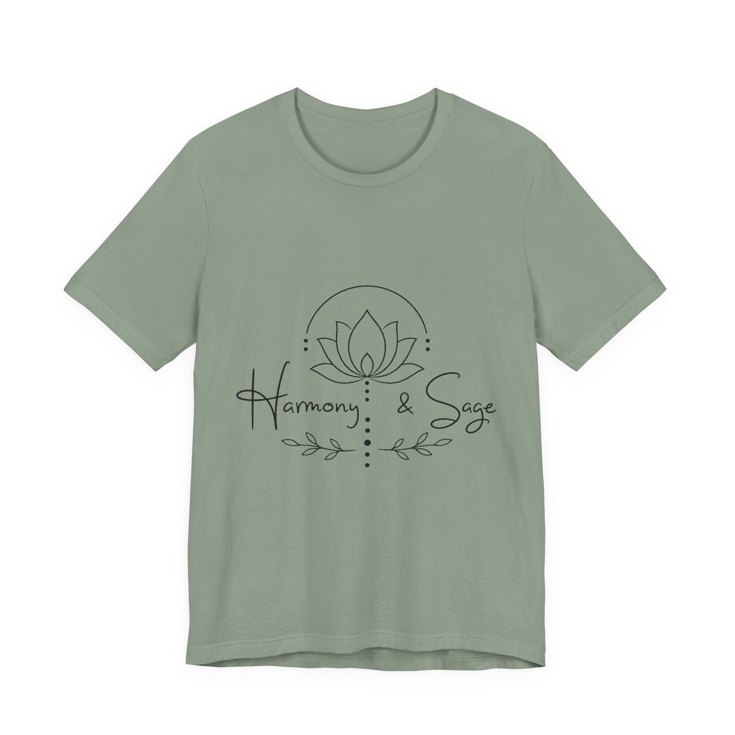 Harmony & Sage Tee — Lotus Graphic Mindful T-Shirt ("Created with Intention, Inspired by Nature")