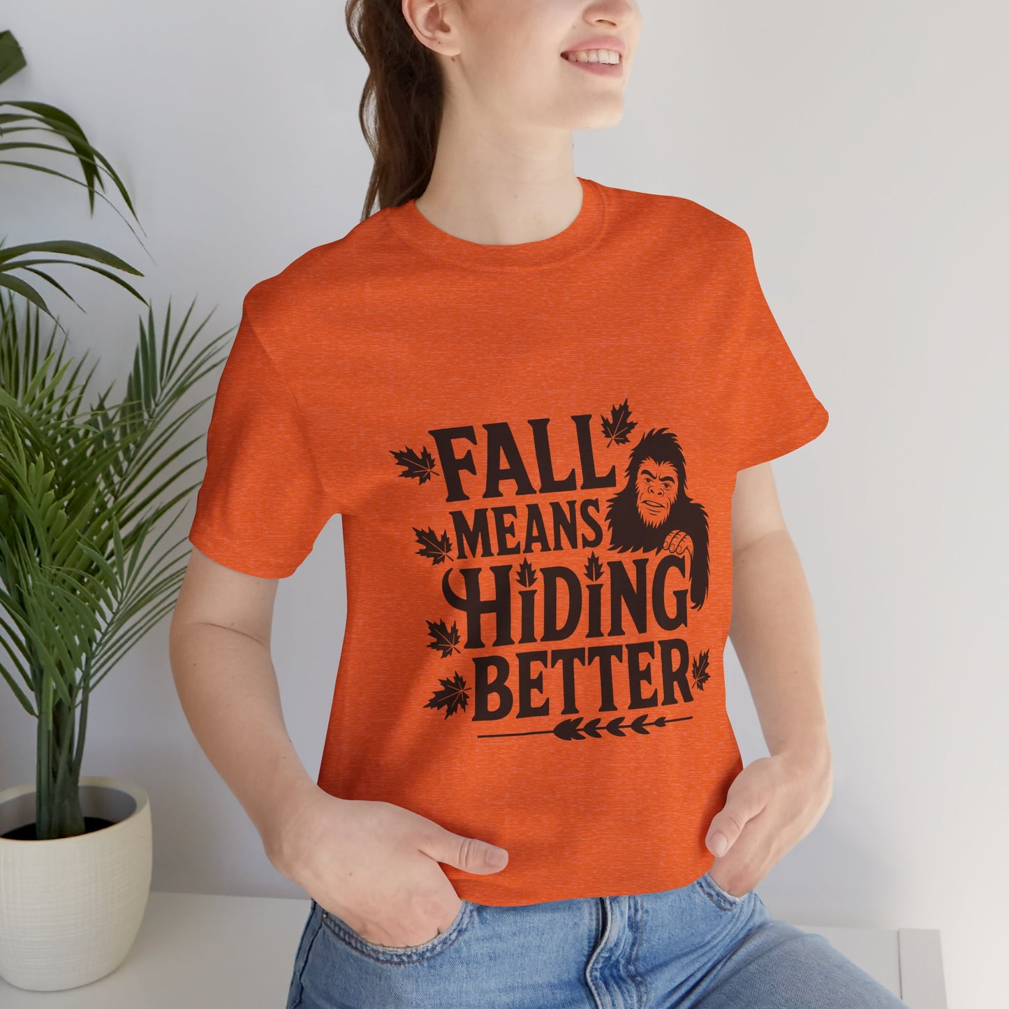 Fall-Themed Unisex Tee - Perfect for Autumn, Halloween, Sasquatch Lovers, Casual Wear, Gift Ideas