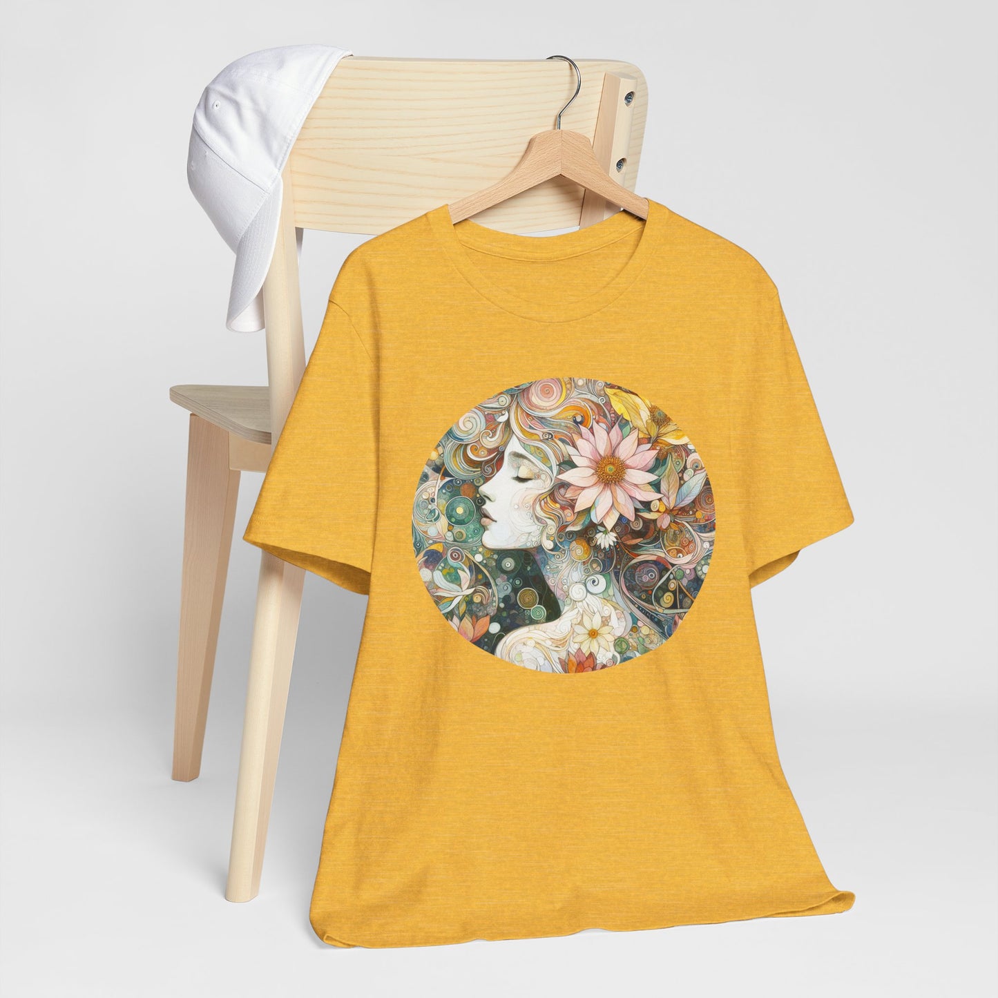 Bohemian Floral Short Sleeve Tee, Relaxed Fit T-Shirt for Women, Cute Gift for Her, Summer Fashion, Casual Vibe Top
