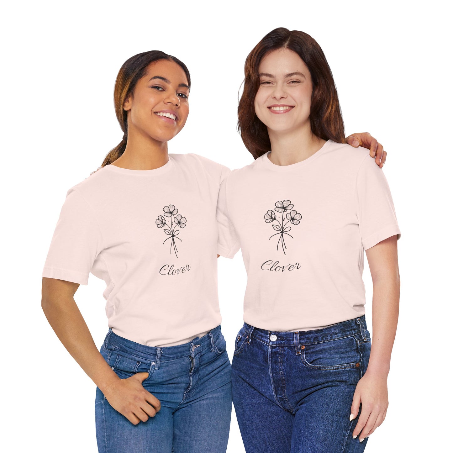Clover Floral Short Sleeve Tee - Nature Lover Shirt, Casual Wear, Gift for Friends, Cute Tee, Spring Outfit