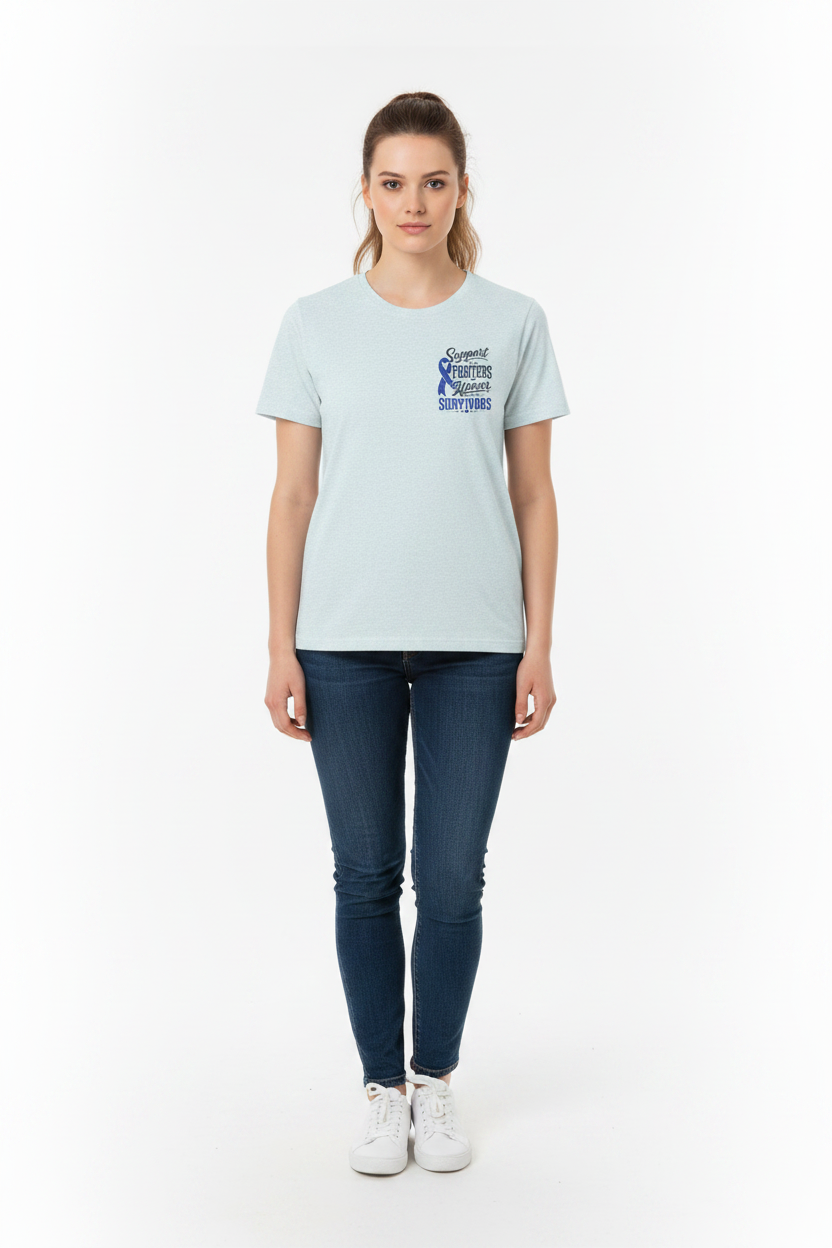 Survivors Support Tee – "Support Fighters Honor Survivors" Ribbon T-Shirt
