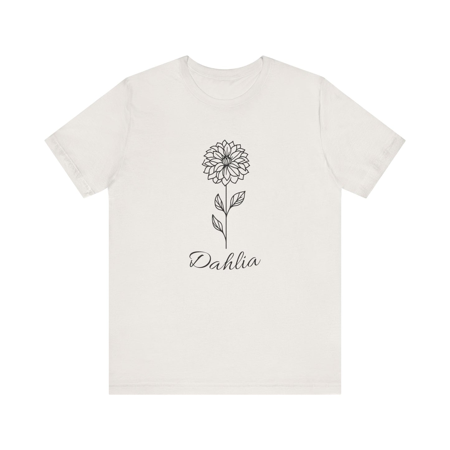 Floral Graphic Tee: Hand-Drawn Dahlia T-Shirt, Nature Lover Gift, Casual Wear, Spring Fashion, Botanical Art Style