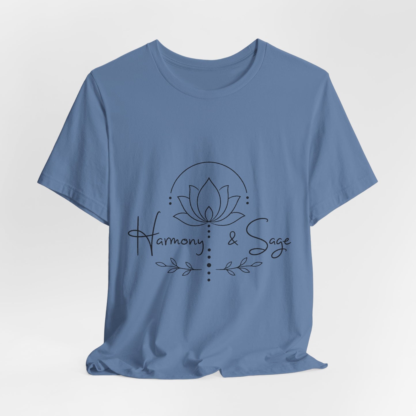 Harmony & Sage Tee — Lotus Graphic Mindful T-Shirt ("Created with Intention, Inspired by Nature")