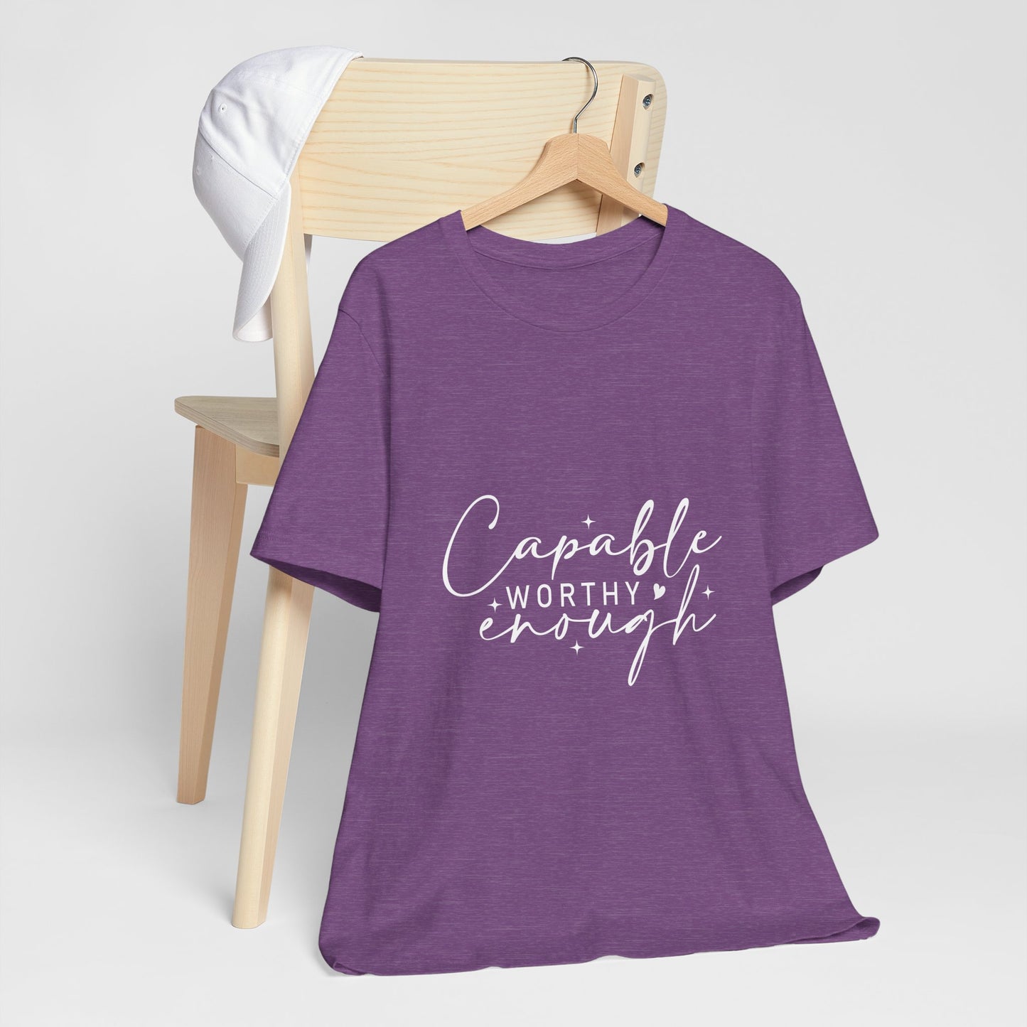 Empowerment T-Shirt - "Capable, Worthy, Enough" - Unisex Tee for Self-Love, Confidence, Gifts, Motivational Wear, Positive Affirmation