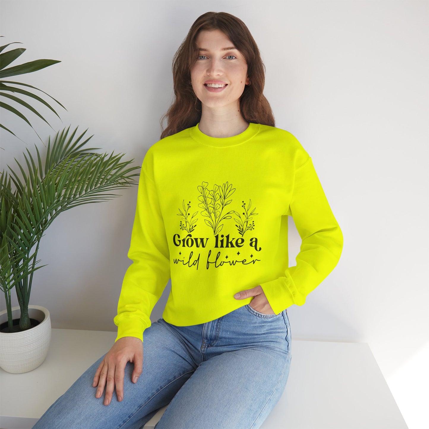 Unisex Wildflower Sweatshirt - Cozy Crewneck, Floral Design, Inspirational Gift, Spring Fashion, Nature Lover Apparel