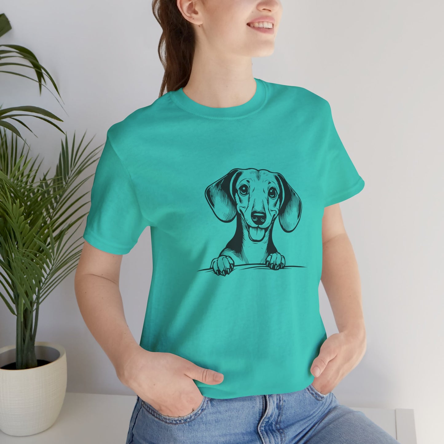 Adorable Dachshund Graphic Tee - Cute Dog Lover Shirt, Pet Owner Gift, Animal Lover Apparel, Casual Everyday Wear, Perfect for Birthdays