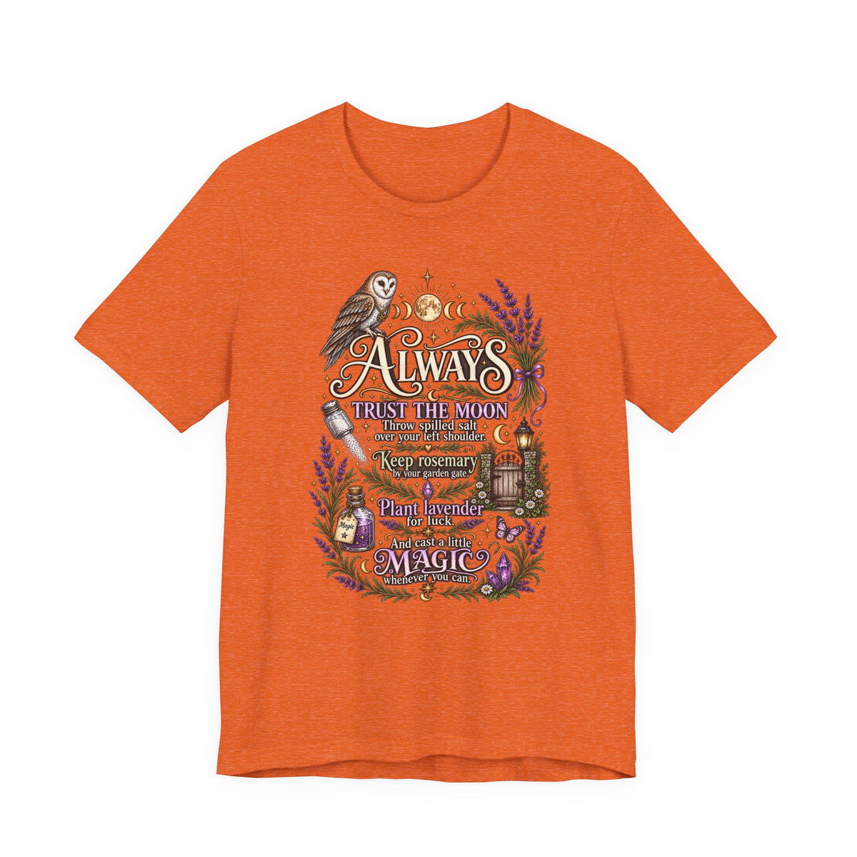 Magic & Moonlight T‑Shirt — "Always Believe There Is Magic" Lavender Owl Graphic Tee