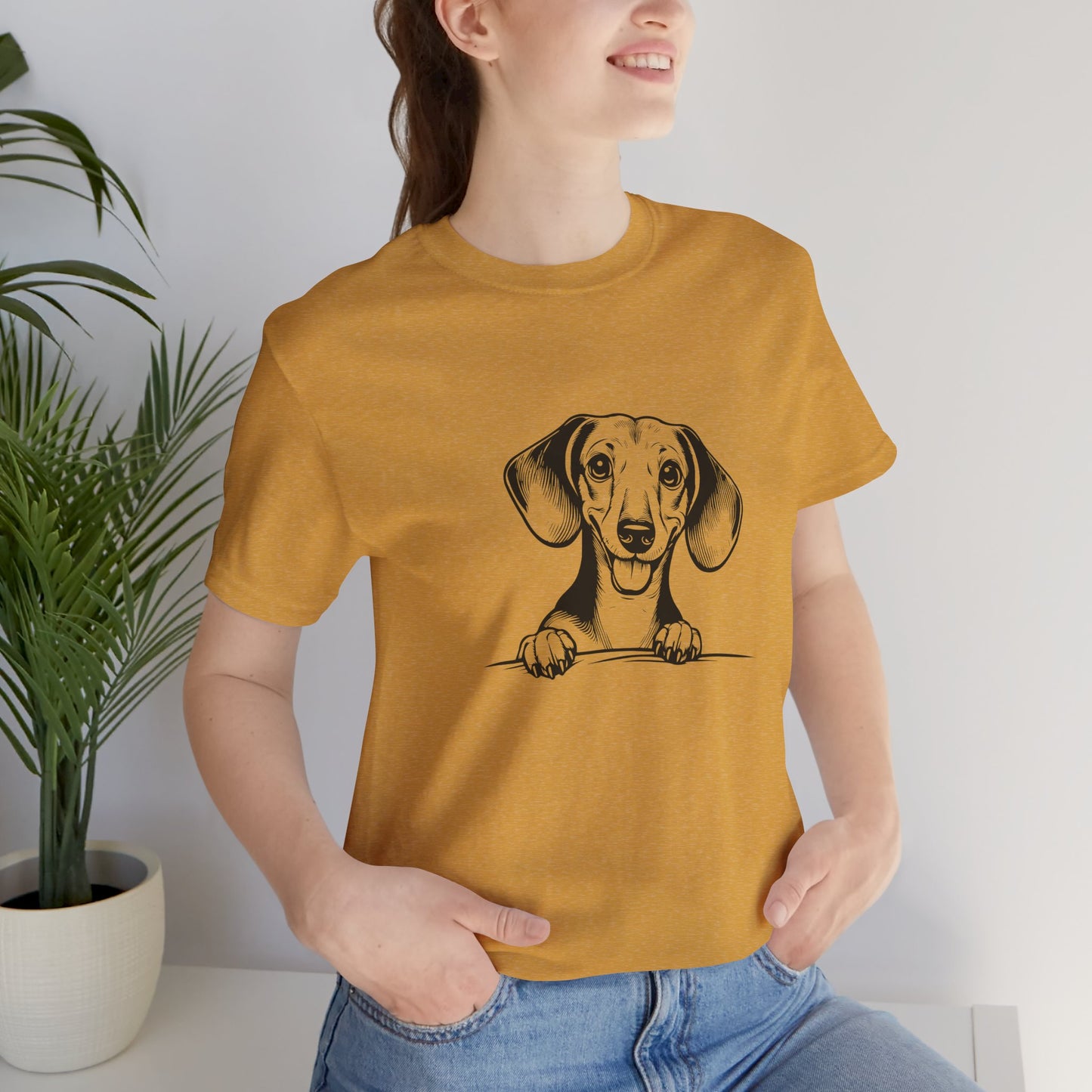 Adorable Dachshund Graphic Tee - Cute Dog Lover Shirt, Pet Owner Gift, Animal Lover Apparel, Casual Everyday Wear, Perfect for Birthdays