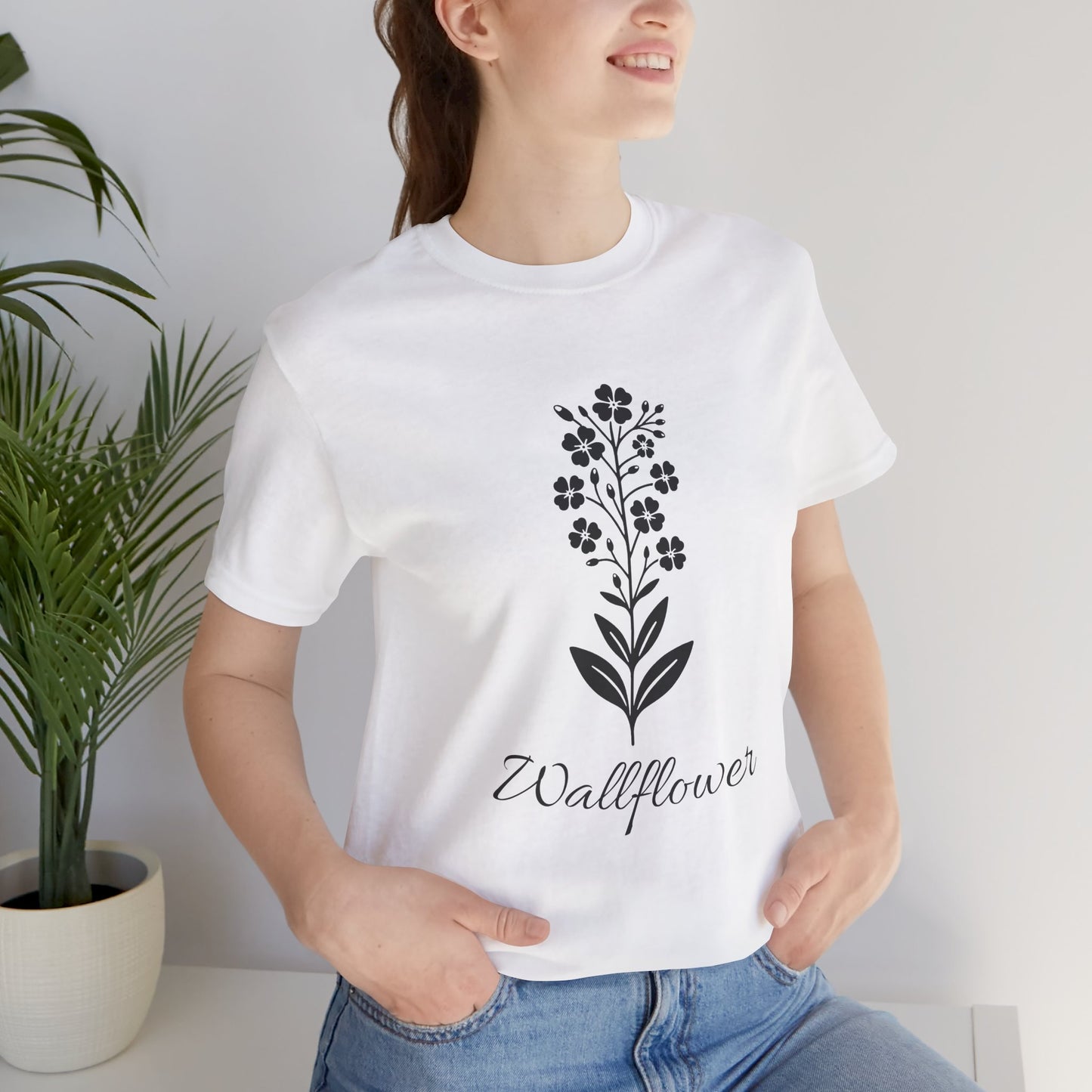 Wallflower Unisex Short Sleeve Tee - Botanical Graphic Shirt, Nature Lover Gift, Casual Wear, Eco-Friendly Fashion, Spring Outfit