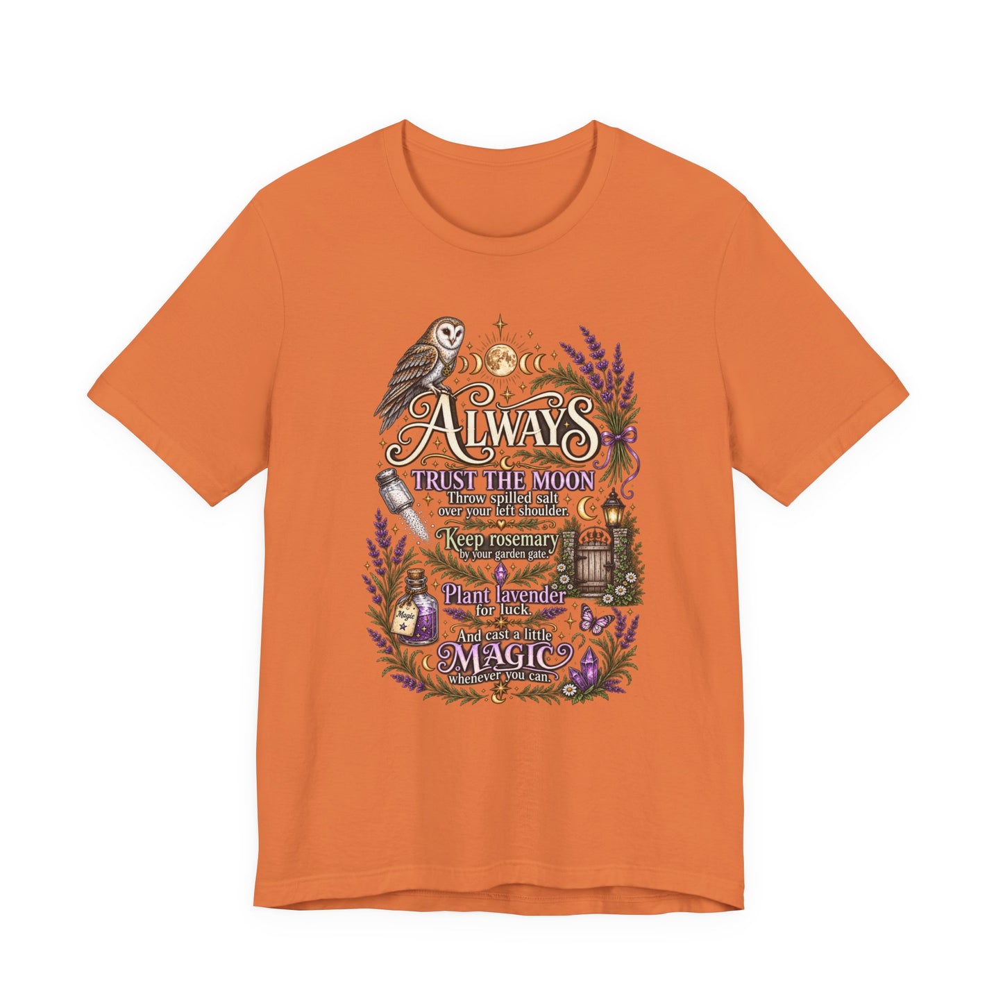 Magic & Moonlight T‑Shirt — "Always Believe There Is Magic" Lavender Owl Graphic Tee