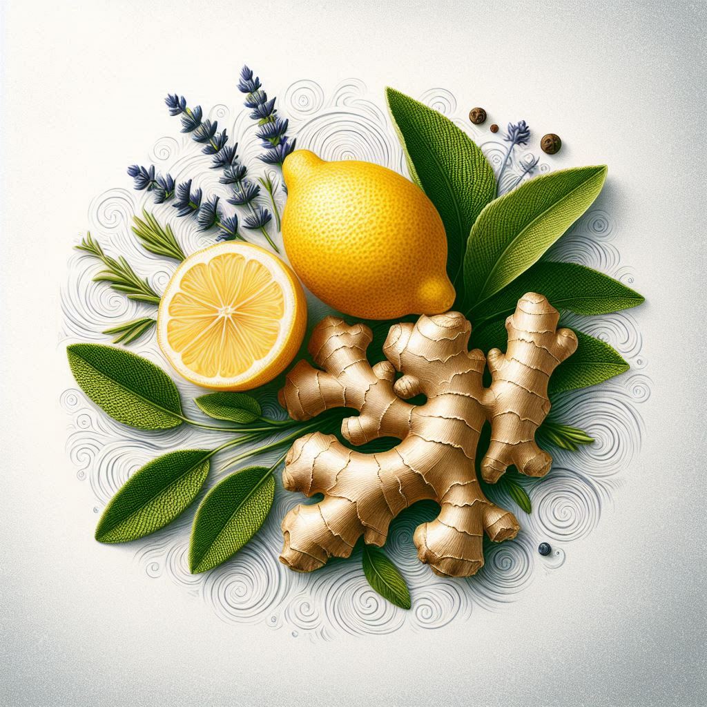 lemon sage ginger root