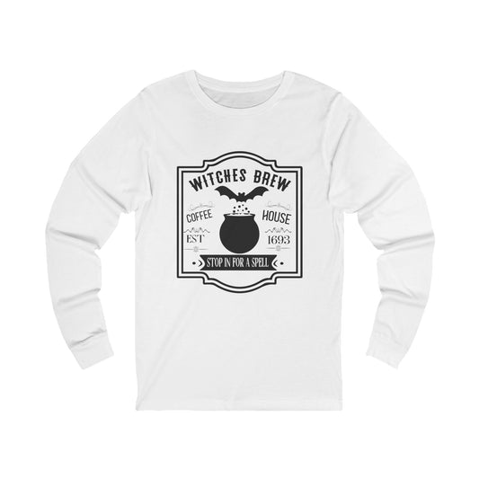Witches Brew Long Sleeve Tee, Boho Vibes, Gift for Mystic Lovers, Halloween Apparel, Unisex Spirit Tee