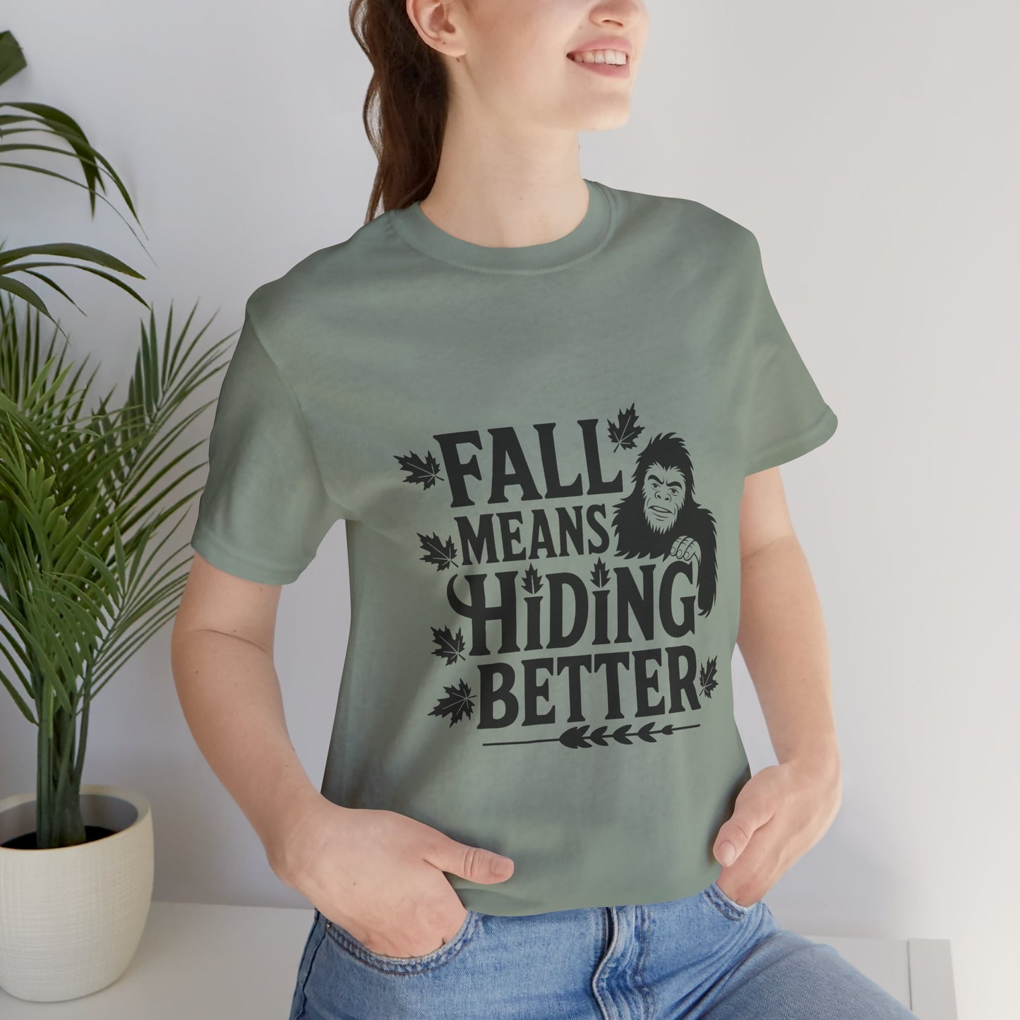 Fall-Themed Unisex Tee - Perfect for Autumn, Halloween, Sasquatch Lovers, Casual Wear, Gift Ideas