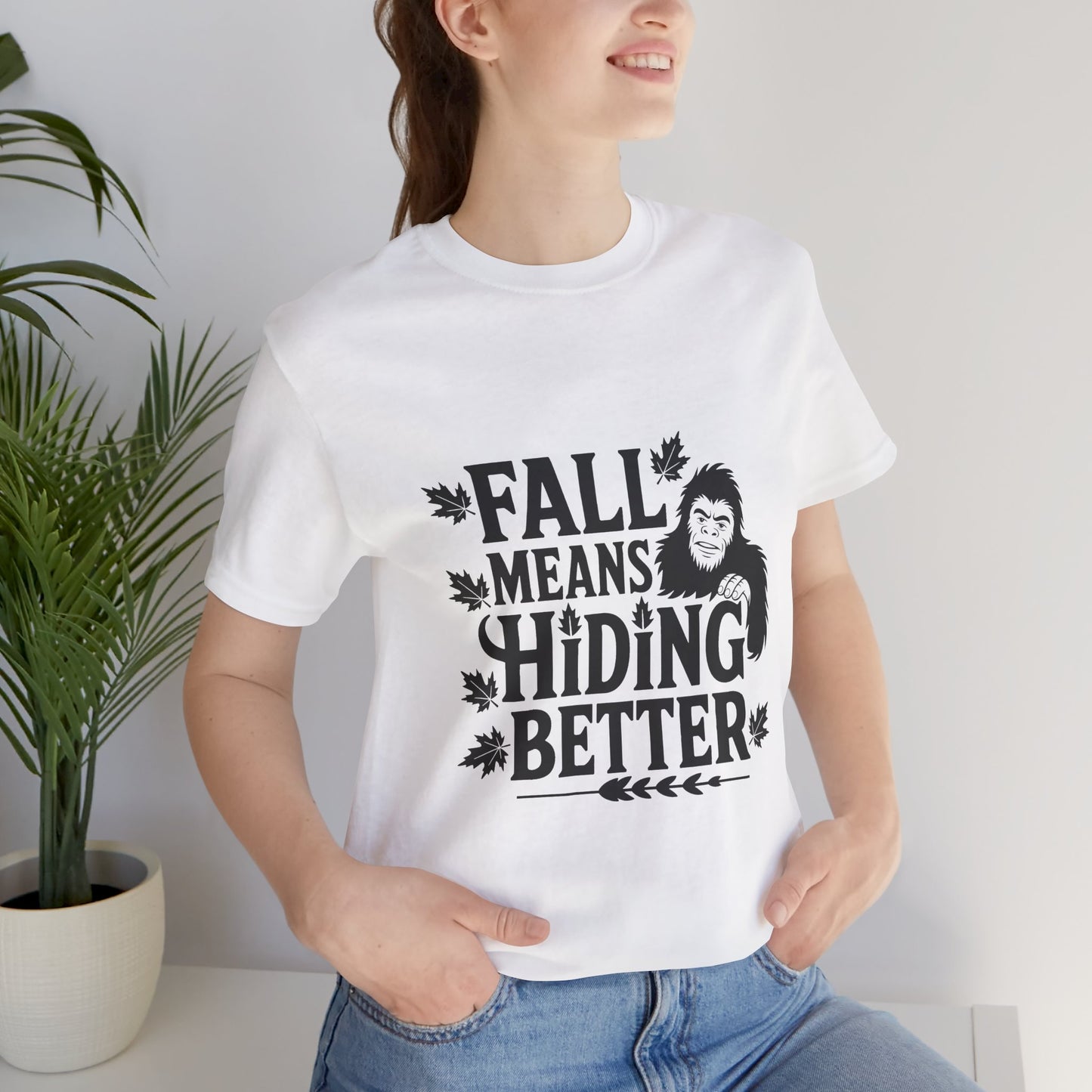 Fall-Themed Unisex Tee - Perfect for Autumn, Halloween, Sasquatch Lovers, Casual Wear, Gift Ideas