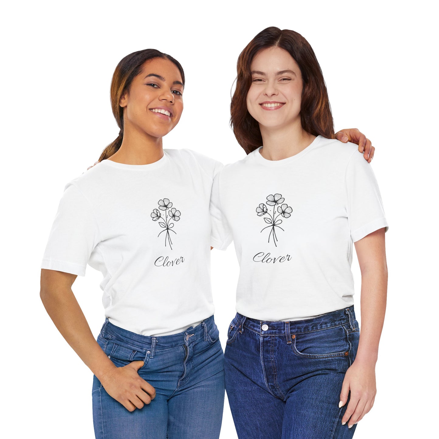 Clover Floral Short Sleeve Tee - Nature Lover Shirt, Casual Wear, Gift for Friends, Cute Tee, Spring Outfit