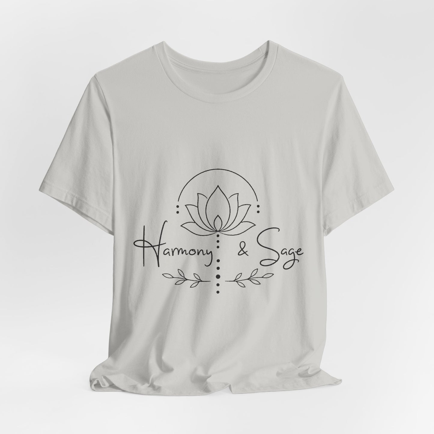Harmony & Sage Tee — Lotus Graphic Mindful T-Shirt ("Created with Intention, Inspired by Nature")