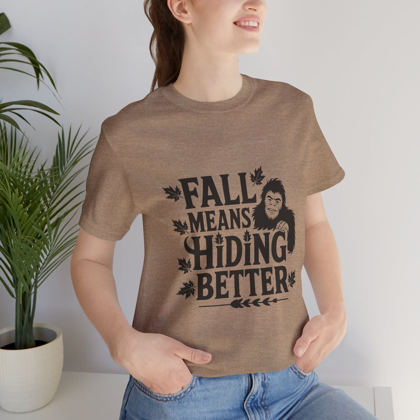 Fall-Themed Unisex Tee - Perfect for Autumn, Halloween, Sasquatch Lovers, Casual Wear, Gift Ideas