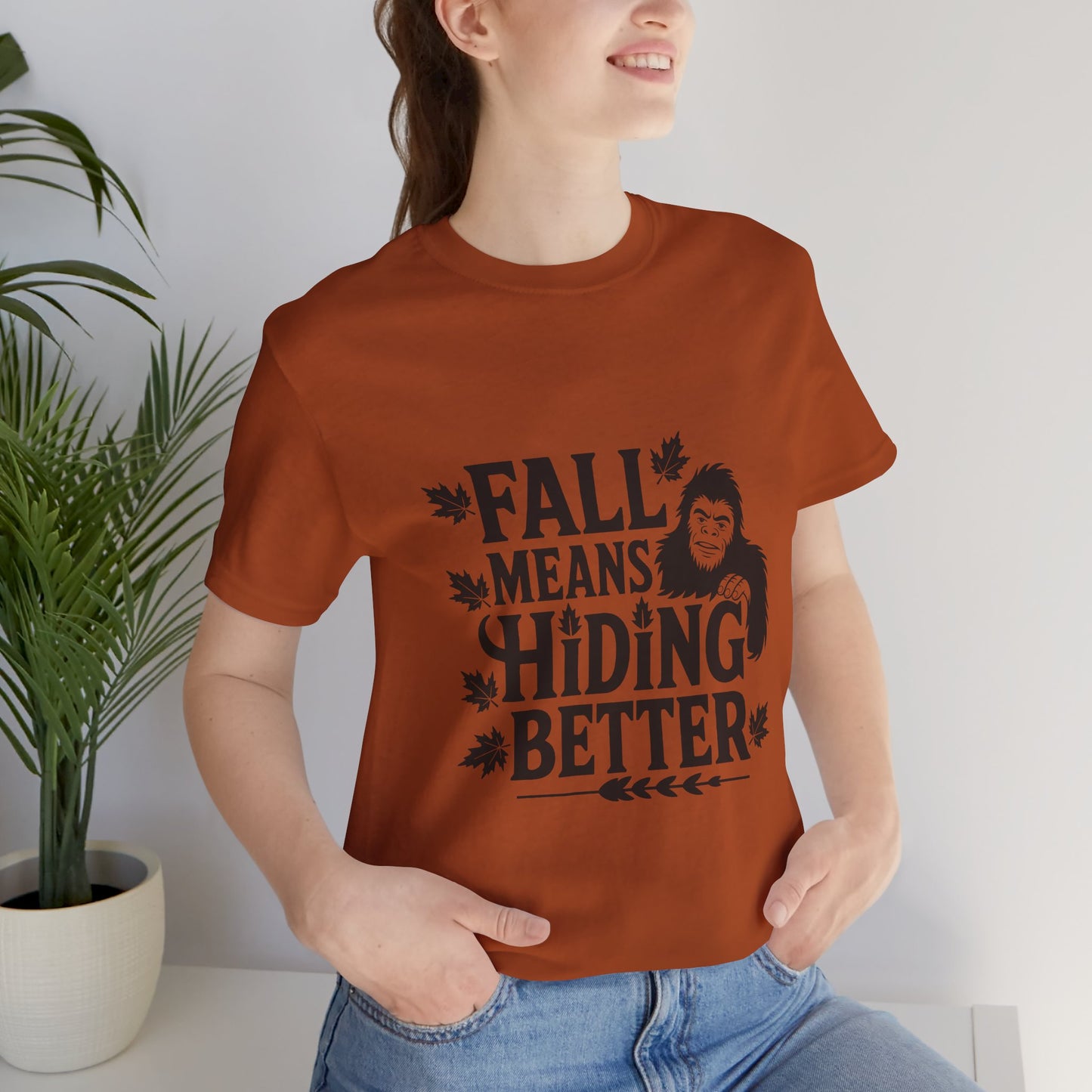 Fall-Themed Unisex Tee - Perfect for Autumn, Halloween, Sasquatch Lovers, Casual Wear, Gift Ideas