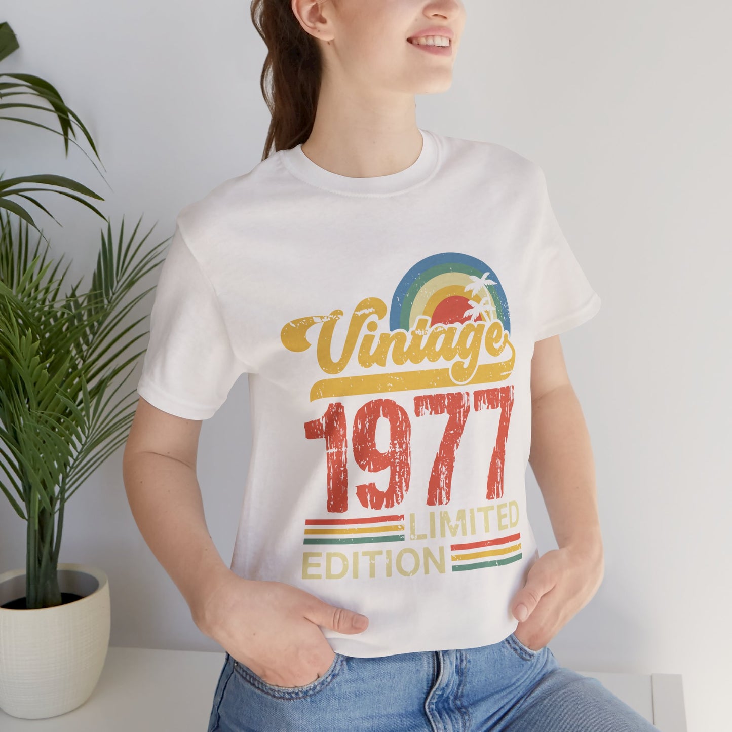 Vintage 1977 Limited Edition Tee, Retro T-Shirt, Birthday Gift, Nostalgic Apparel, Casual Wear, Summer Fashion