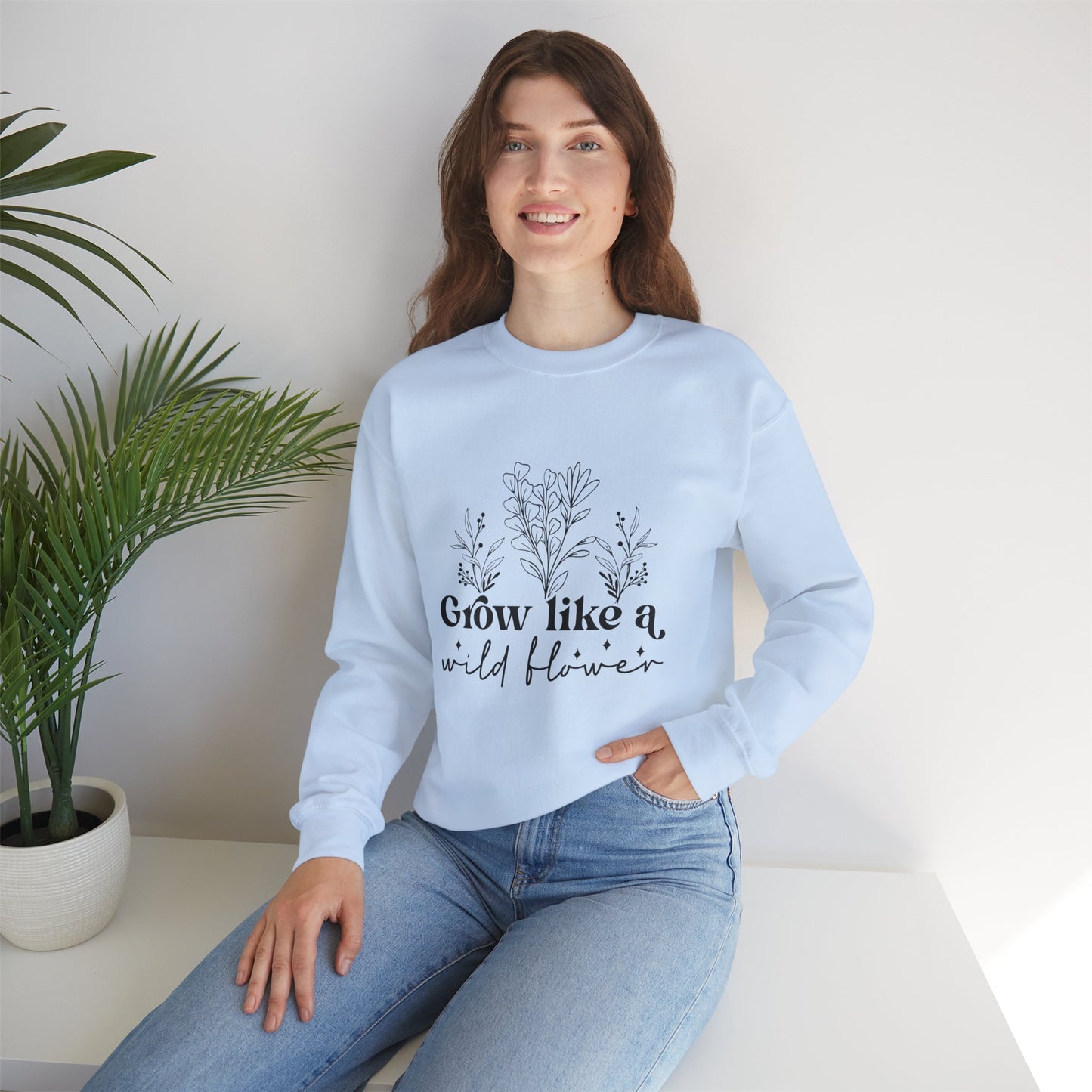 Unisex Wildflower Sweatshirt - Cozy Crewneck, Floral Design, Inspirational Gift, Spring Fashion, Nature Lover Apparel