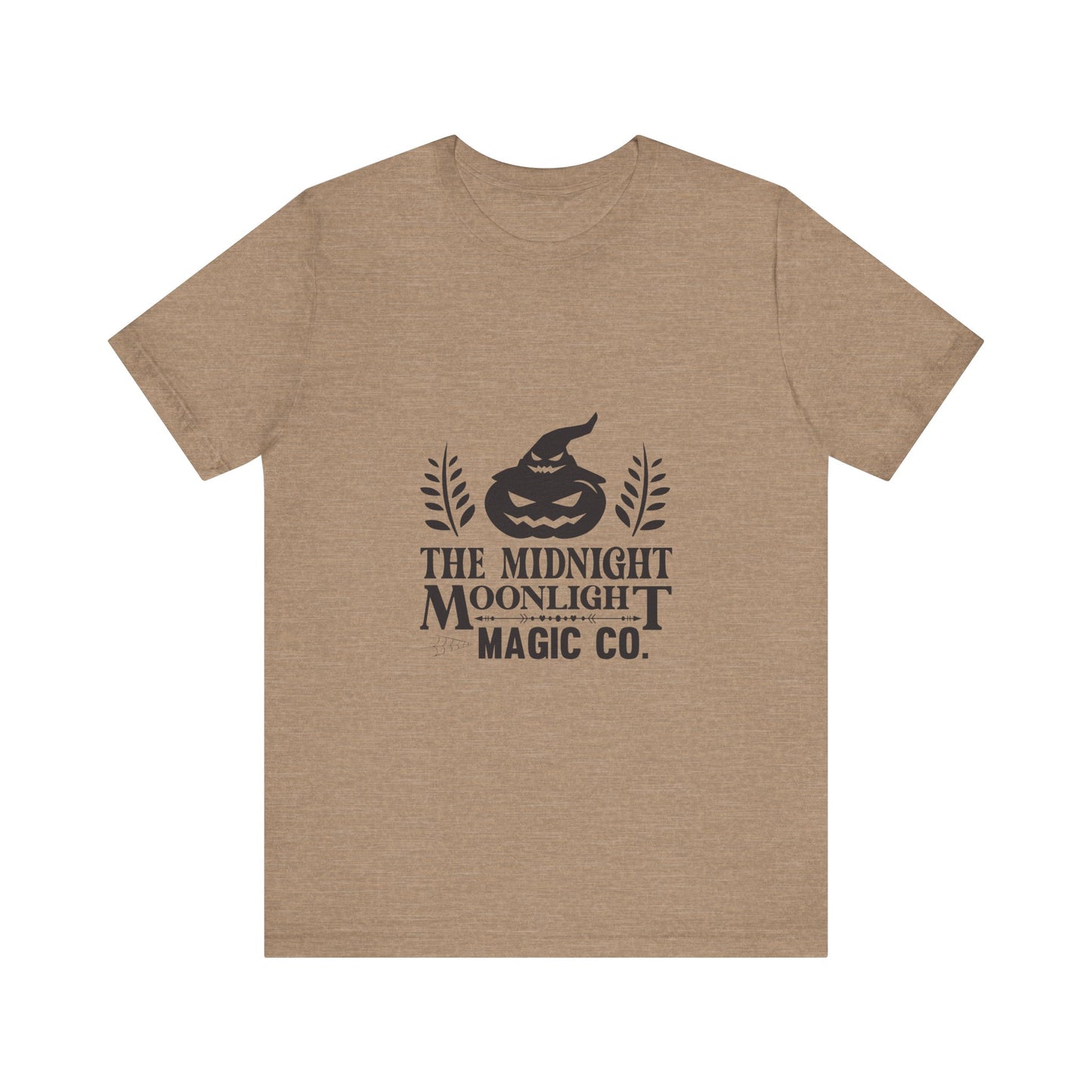 Midnight Moonlight Magic Pumpkin Tee - Unisex Short Sleeve T-Shirt for Halloween Fun