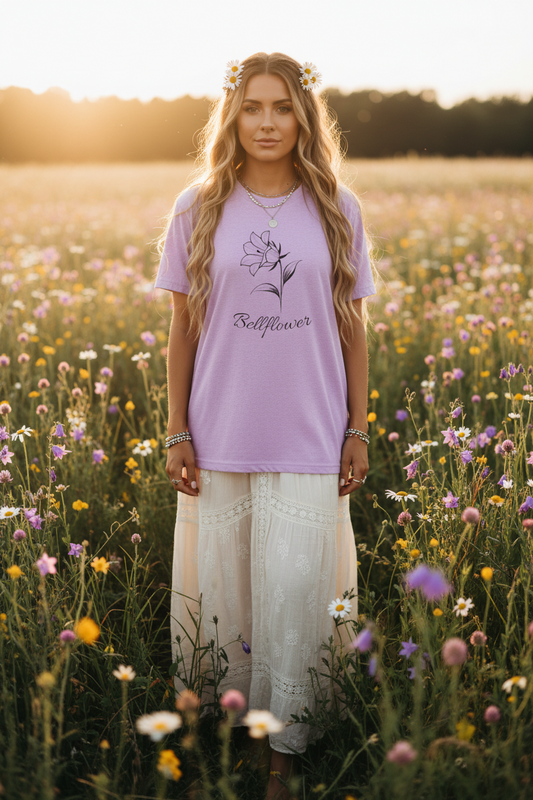 Elegant Bellflower Graphic Tee - Soft Cotton T-Shirt for Nature Lovers, Flower Lover's Gift, Everyday Wear, Eco-Friendly Apparel, [...]